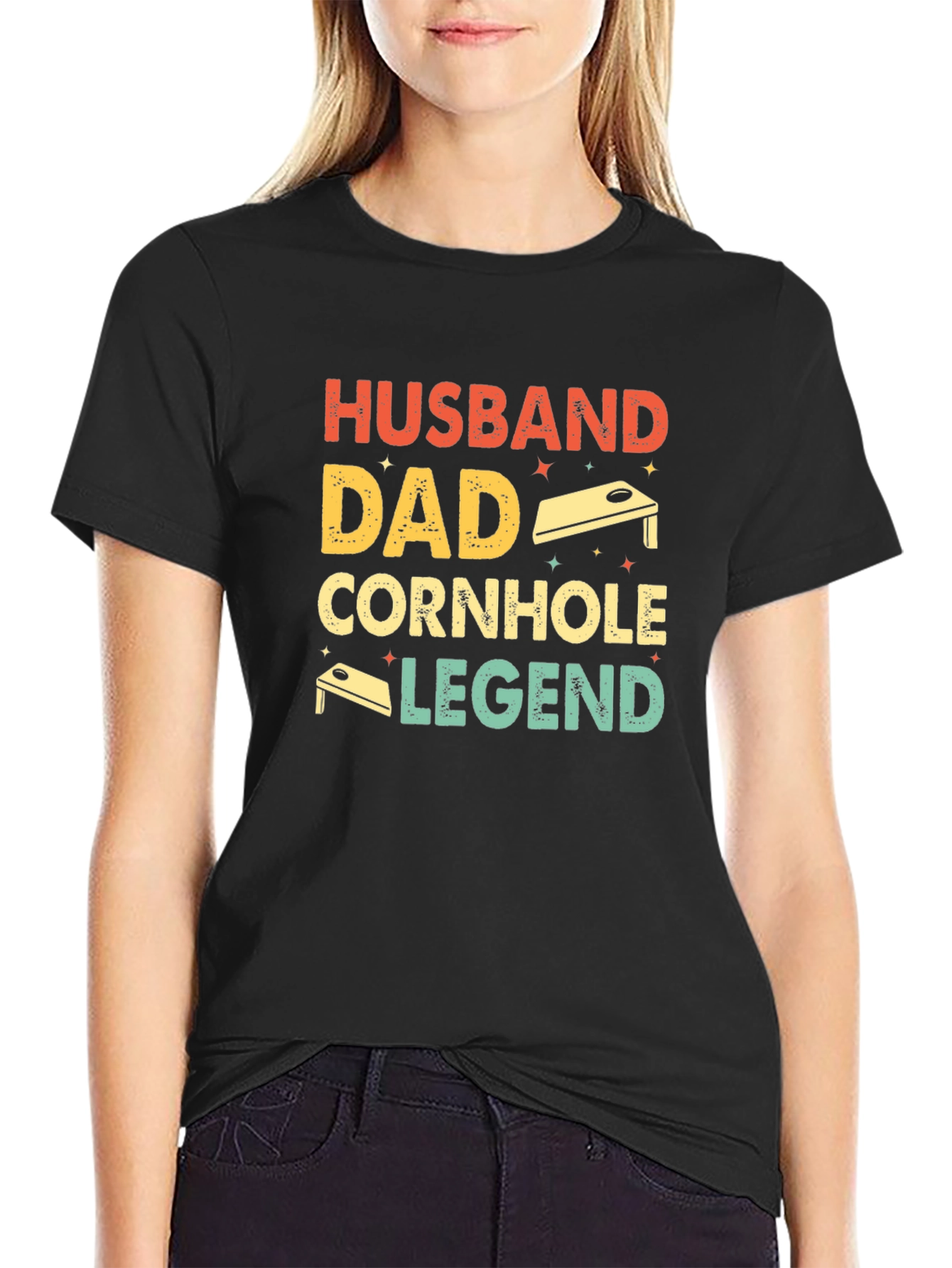 Husband Dad Cornhole Legend Graphic T-Shirt