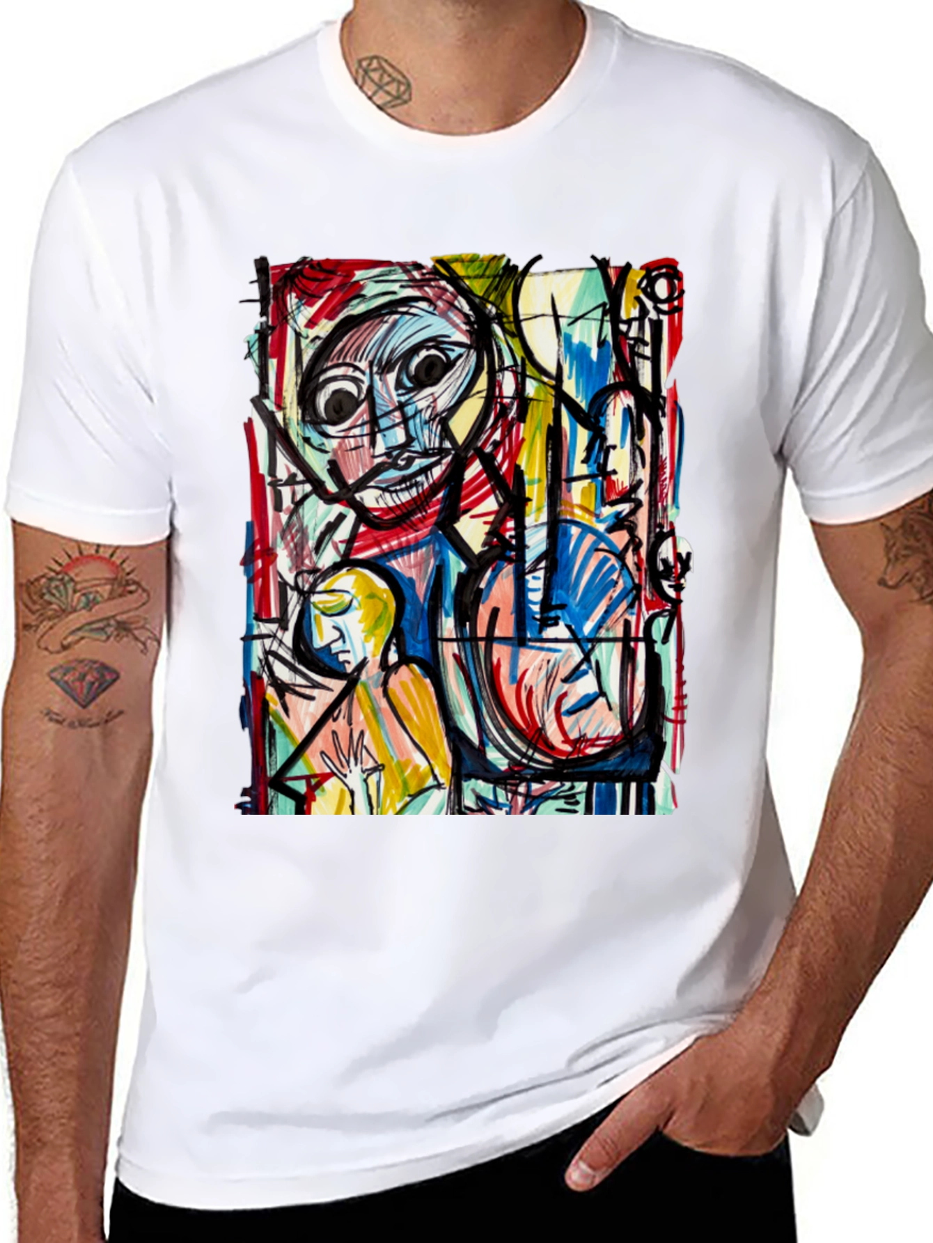 Abstract Art Print Tee - Unique Graphic T-Shirt