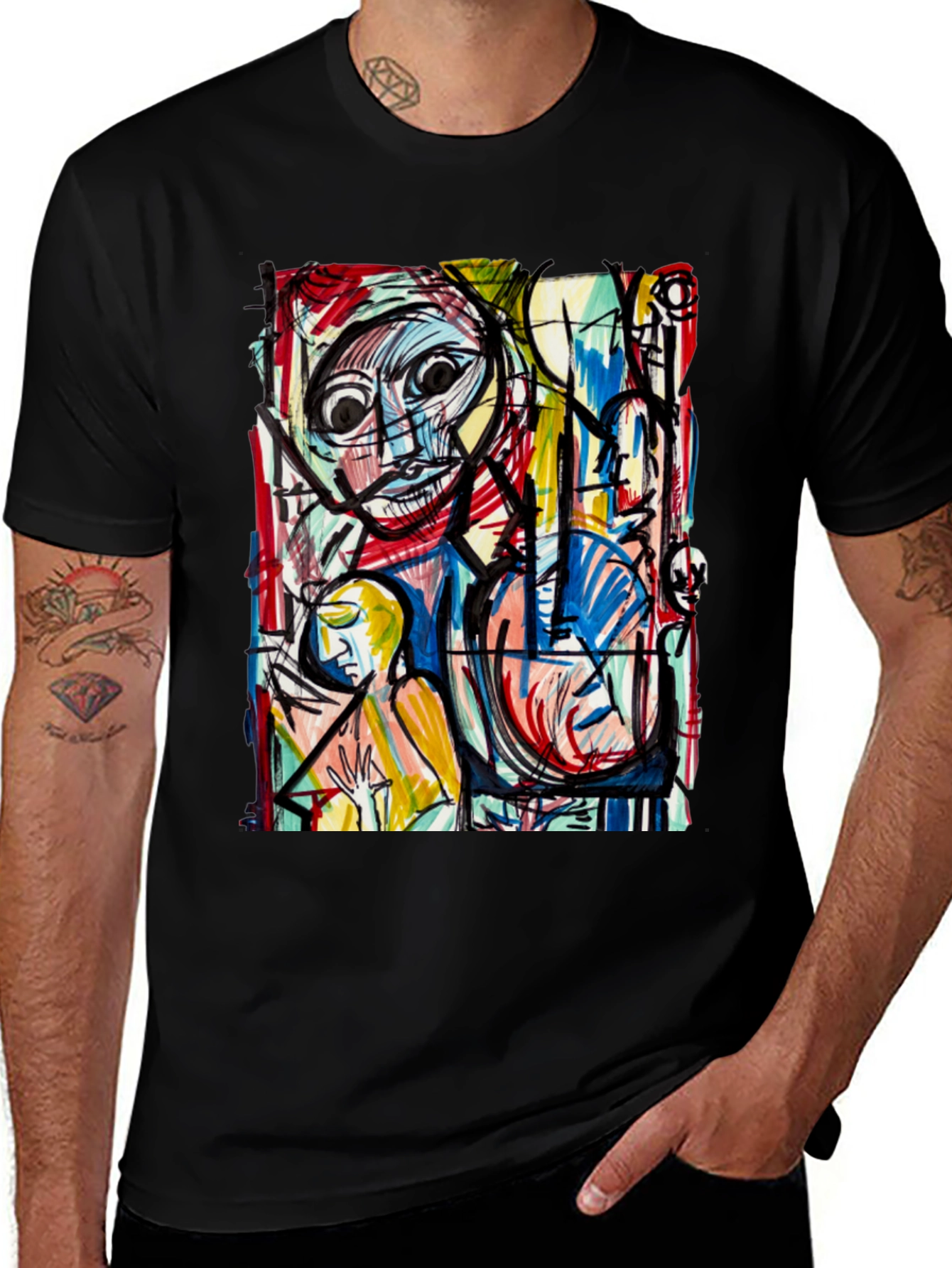 Abstract Art Print Tee - Unique Graphic T-Shirt
