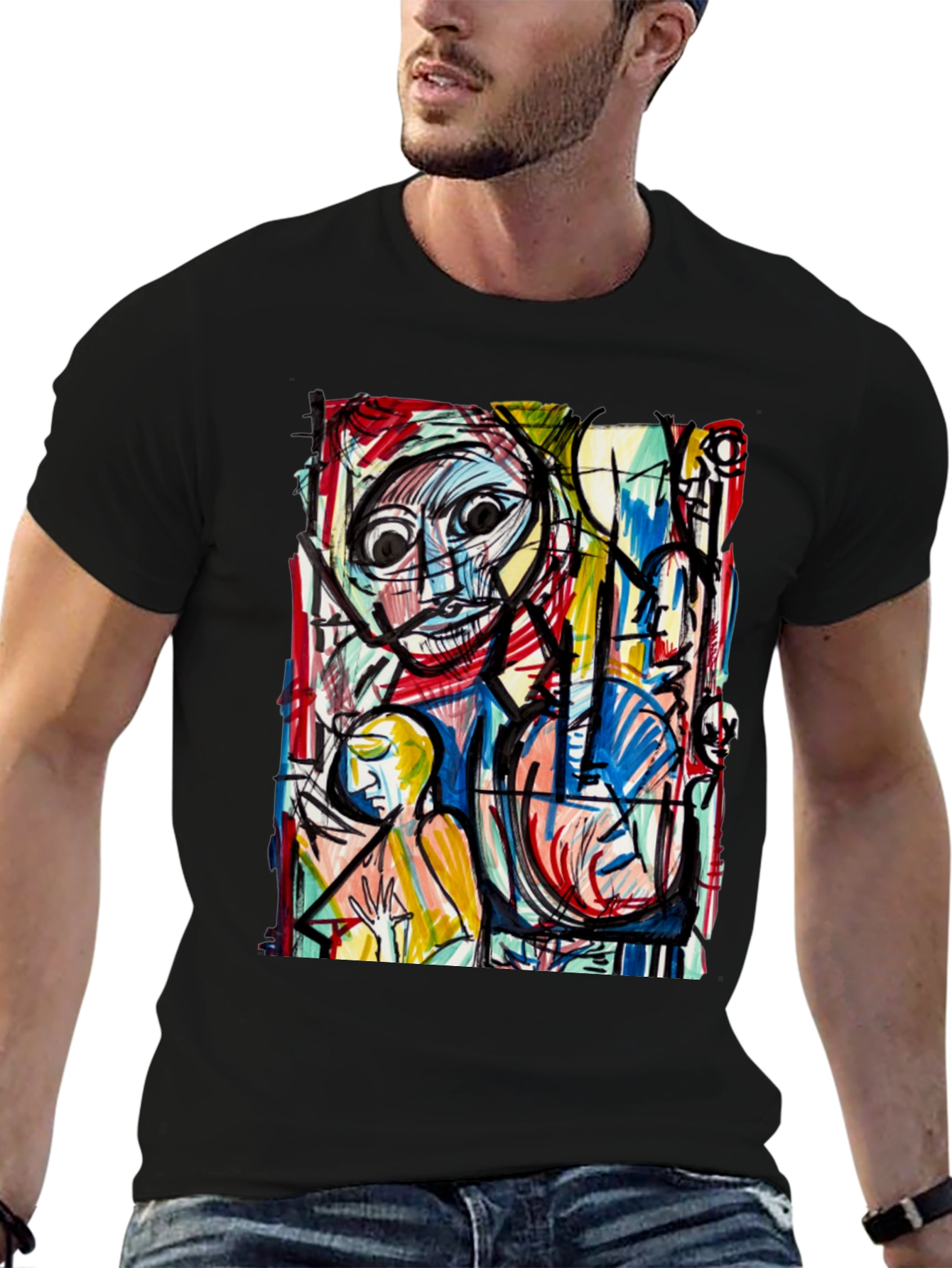 Abstract Art Print Tee - Unique Graphic T-Shirt
