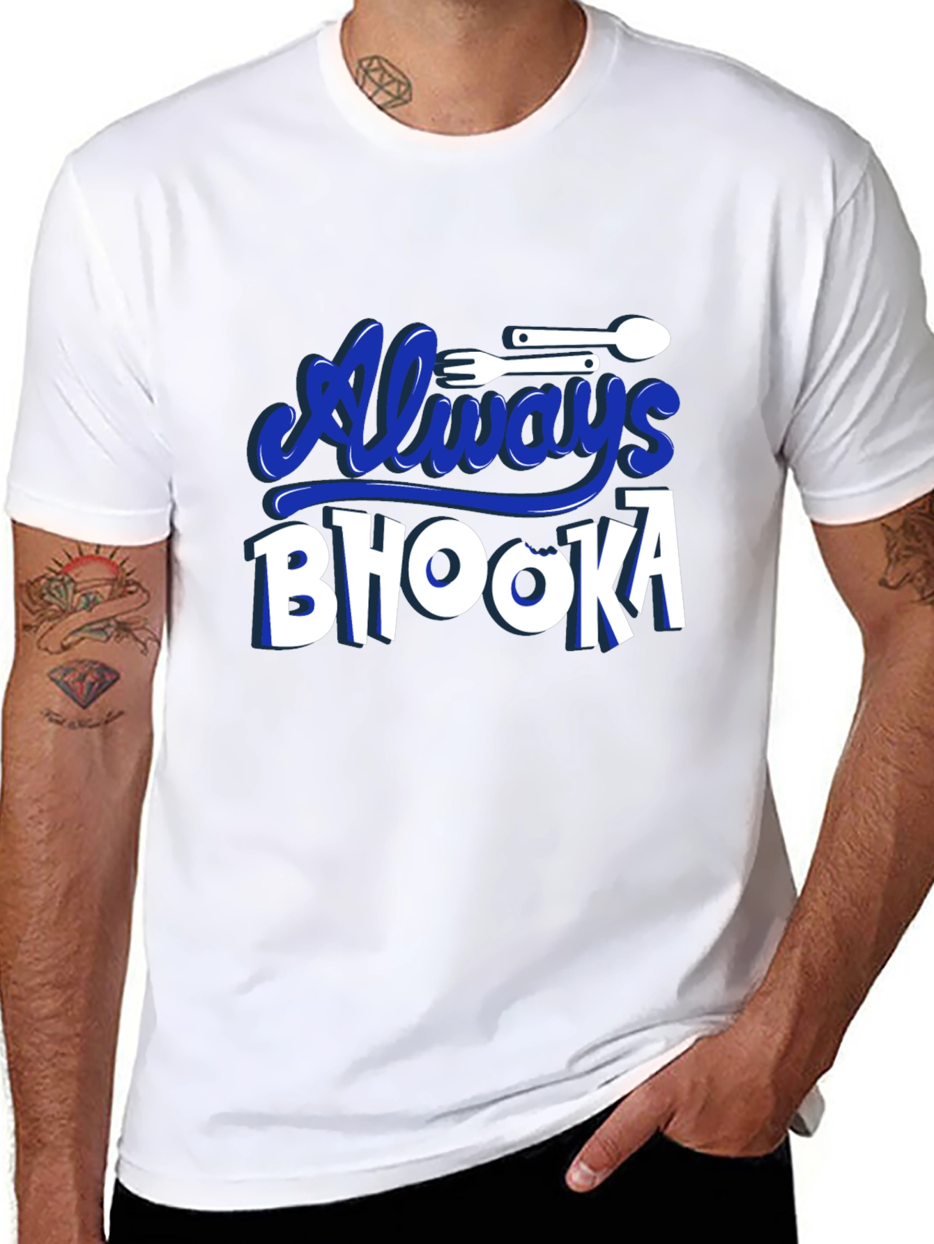 Always Bhooka Graphic Tee - Black Cotton T-Shirt