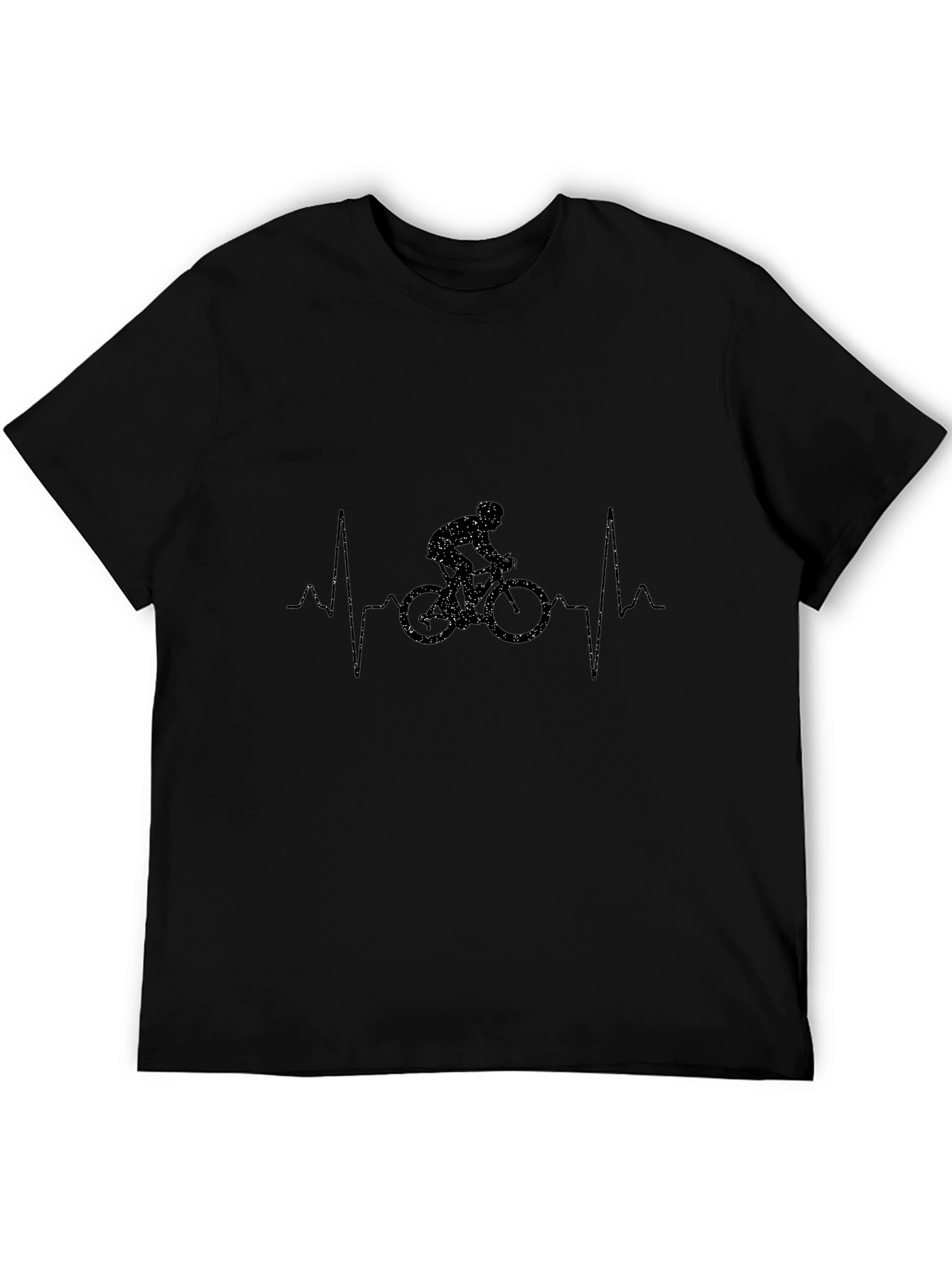 Heartbeat Bike Rider Black T-Shirt