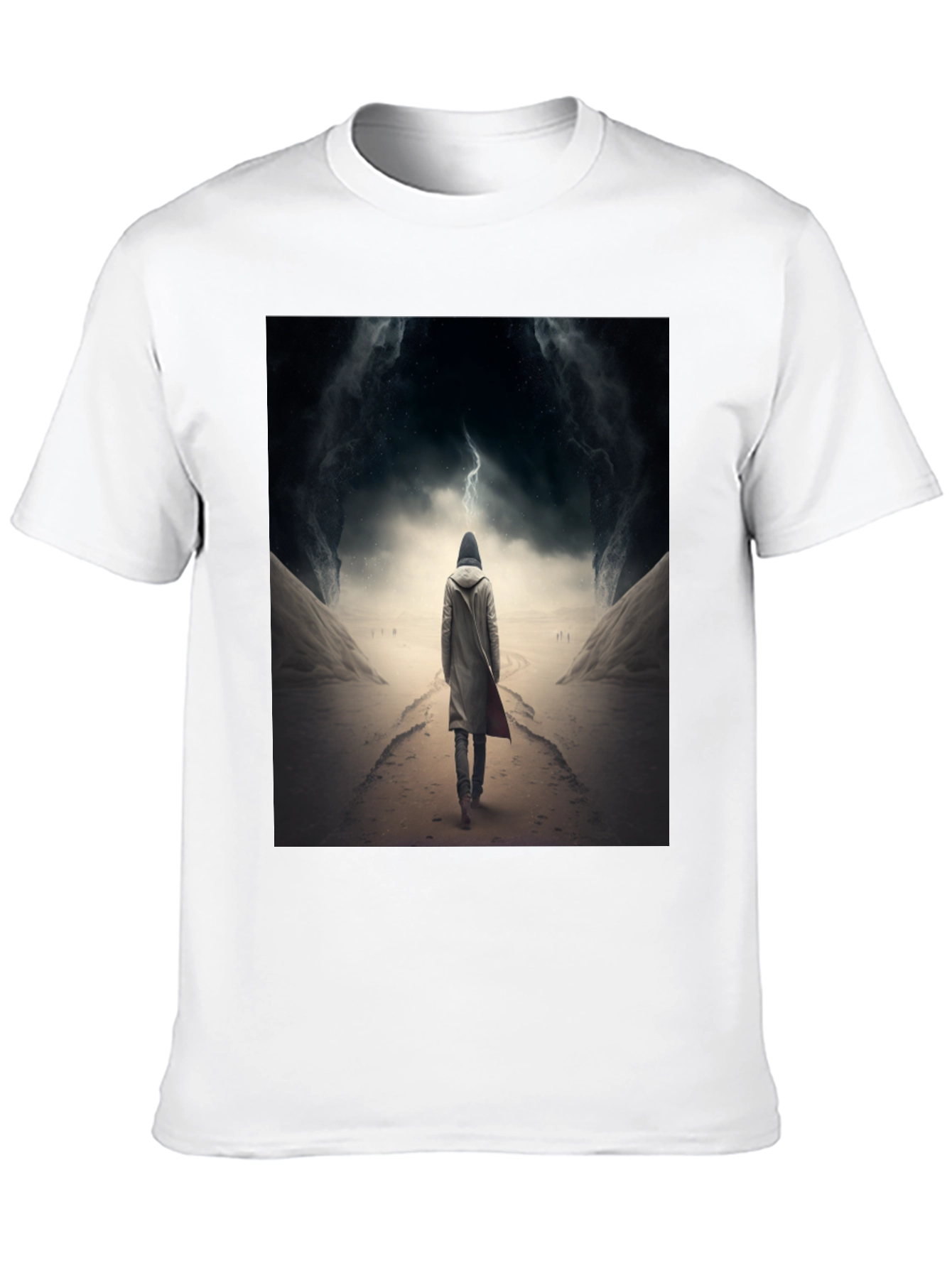 Hooded Figure Lightning Black T-Shirt