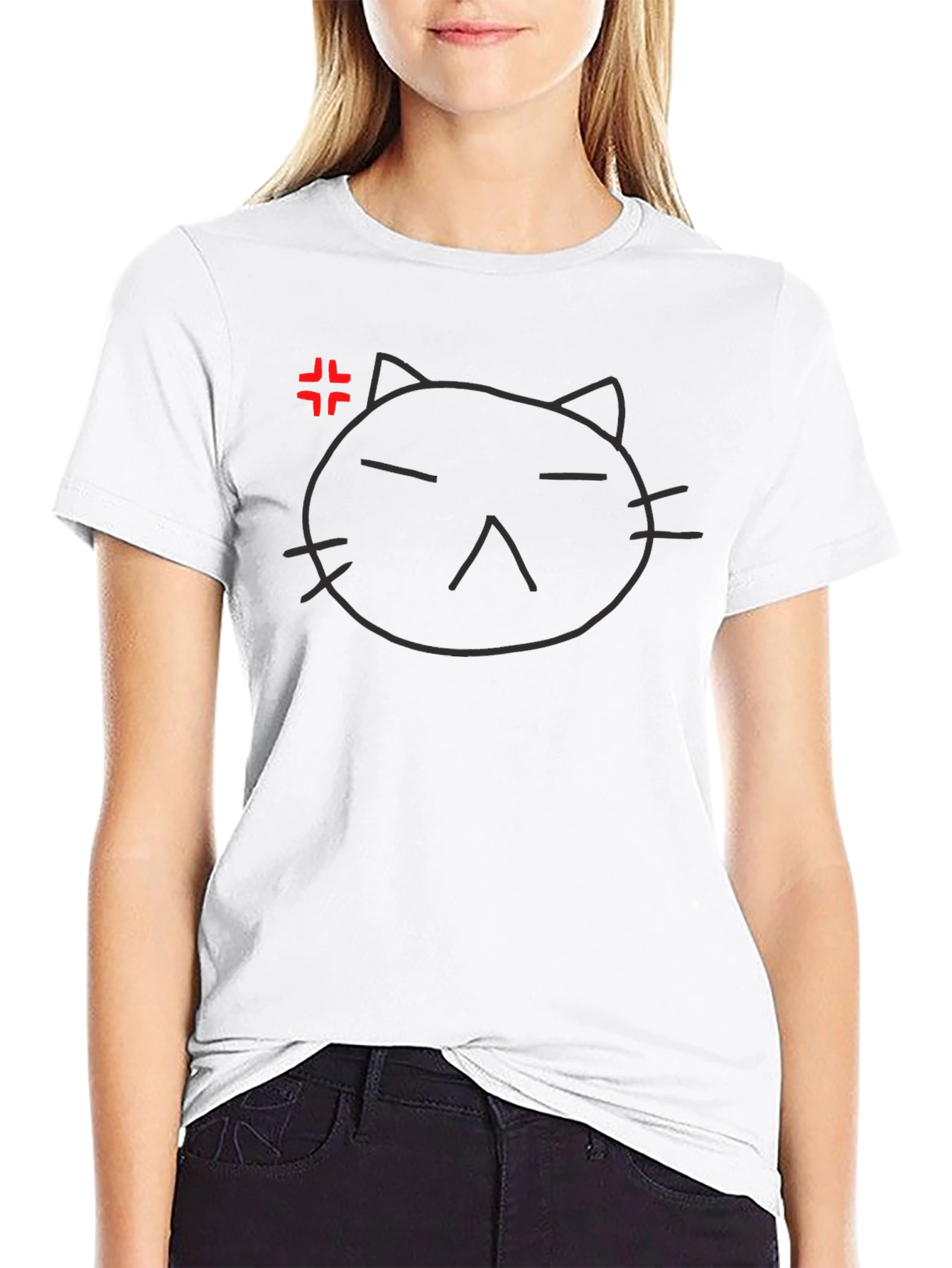 Angry Cat Graphic Tee - Unisex Black T-Shirt