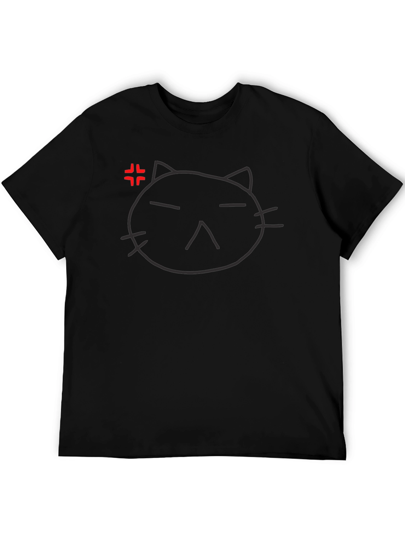 Angry Cat Graphic Tee - Unisex Black T-Shirt