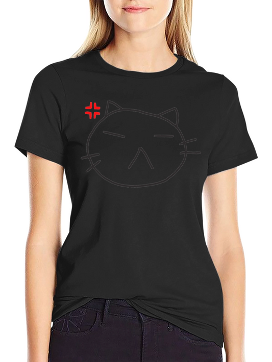 Angry Cat Graphic Tee - Unisex Black T-Shirt
