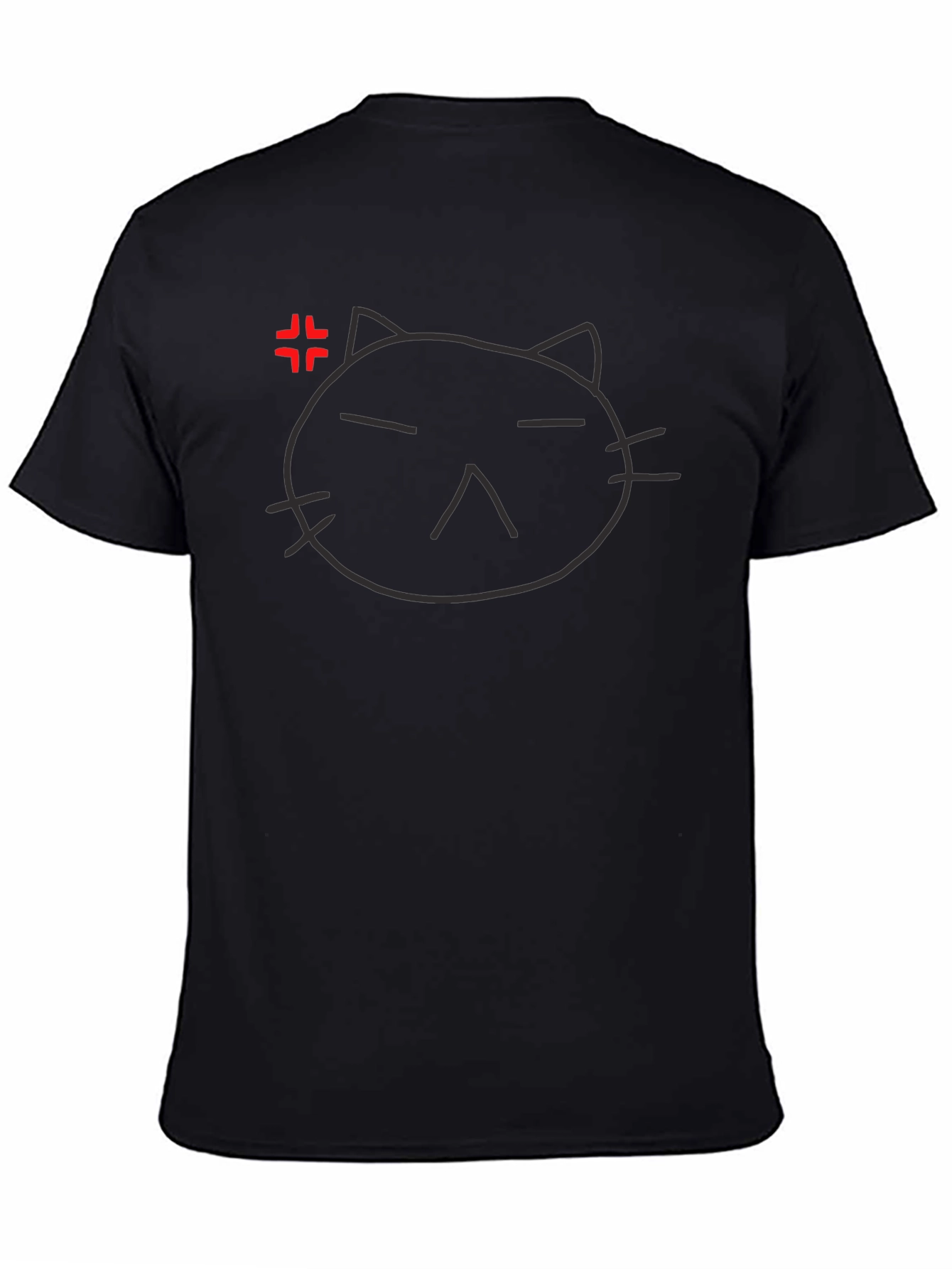 Angry Cat Graphic Tee - Unisex Black T-Shirt