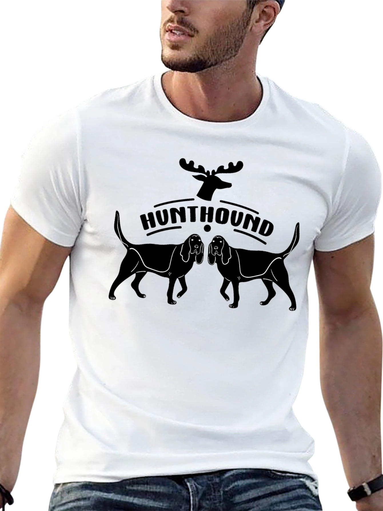 Hunt Hound Tee - Black Graphic Print
