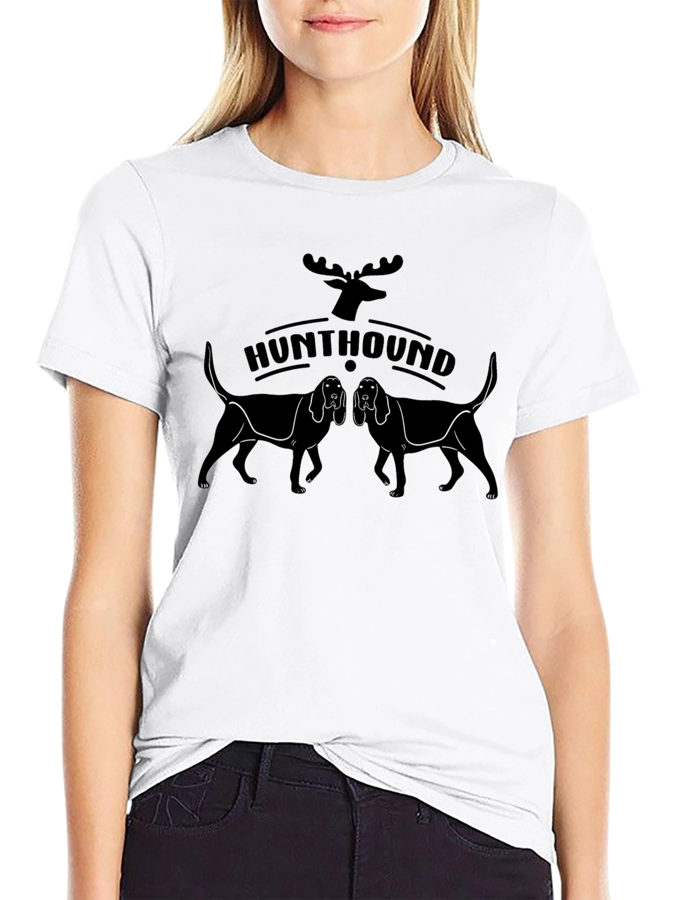 Hunt Hound Tee - Black Graphic Print