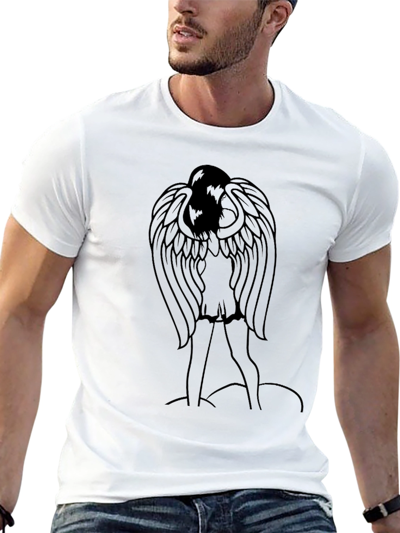Angel Wings Graphic Black T-Shirt