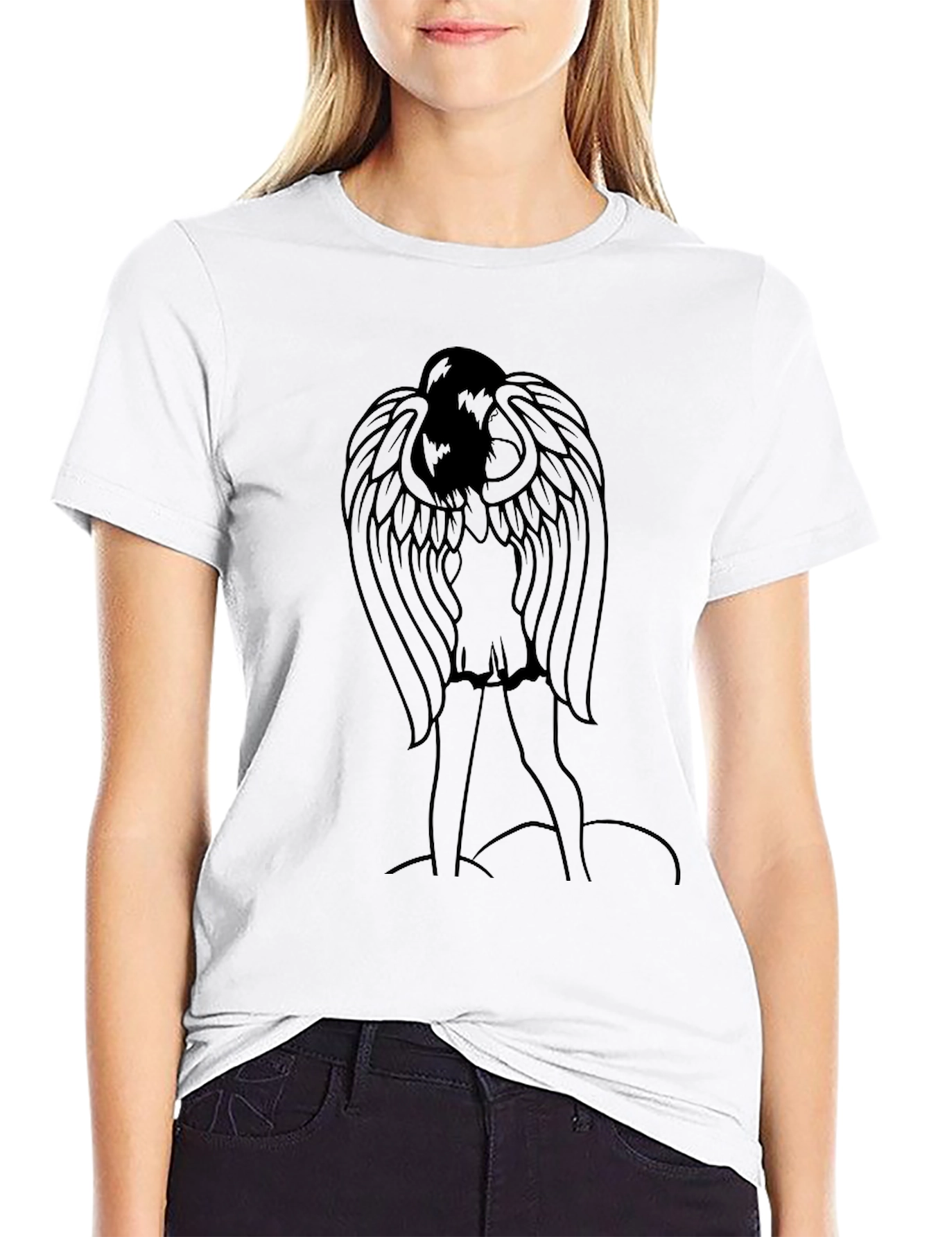 Angel Wings Graphic Black T-Shirt