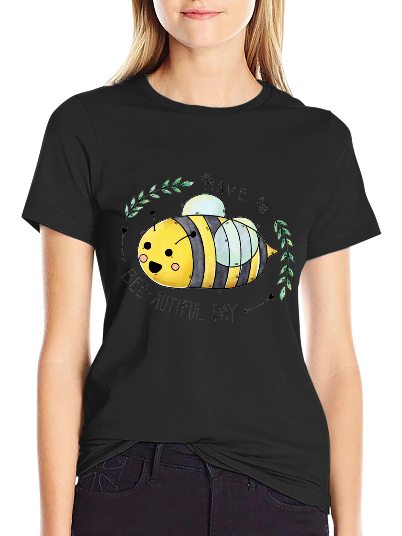 Have a Bee-Autiful Day Graphic Tee - Black