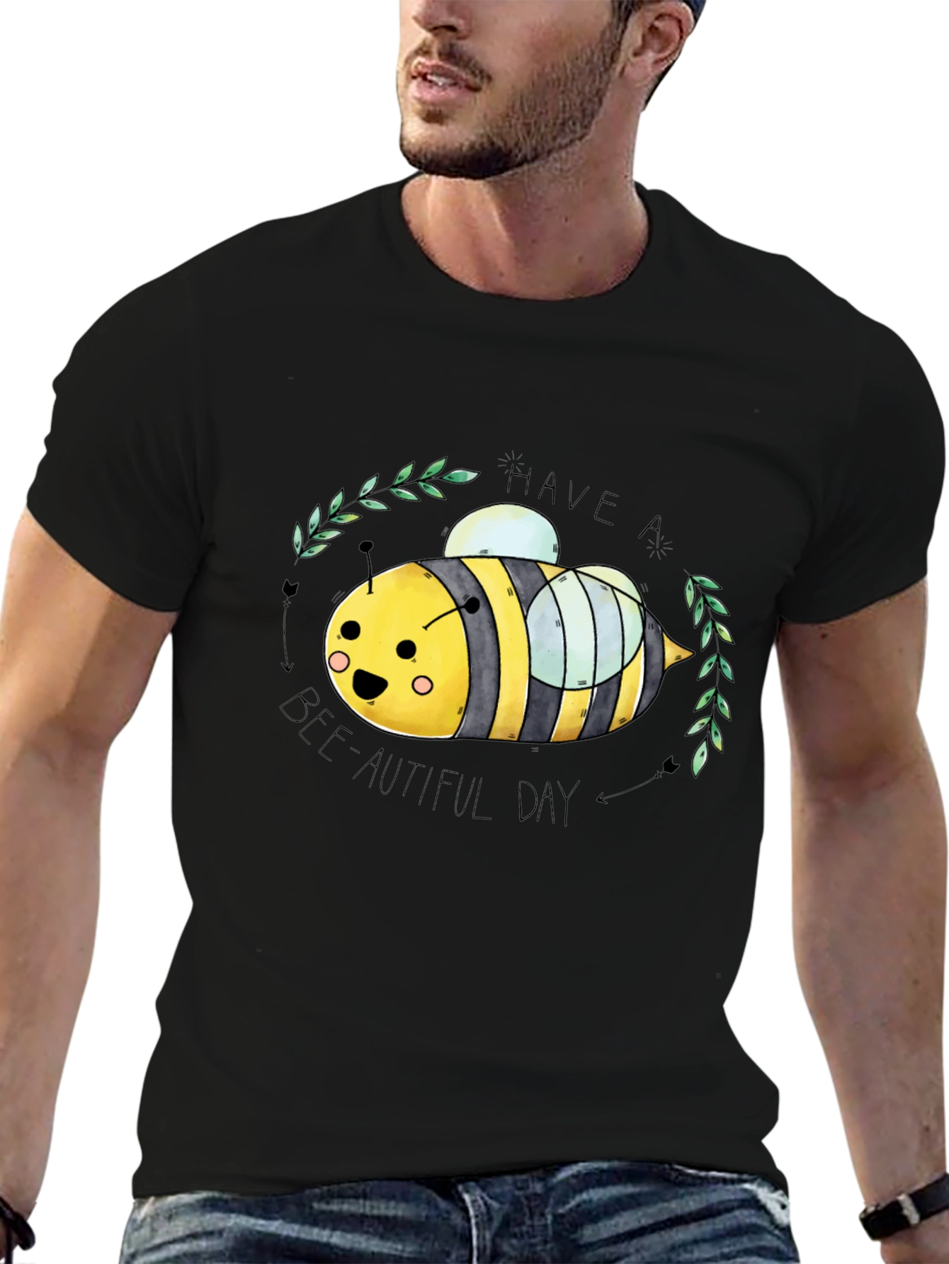 Have a Bee-Autiful Day Graphic Tee - Black