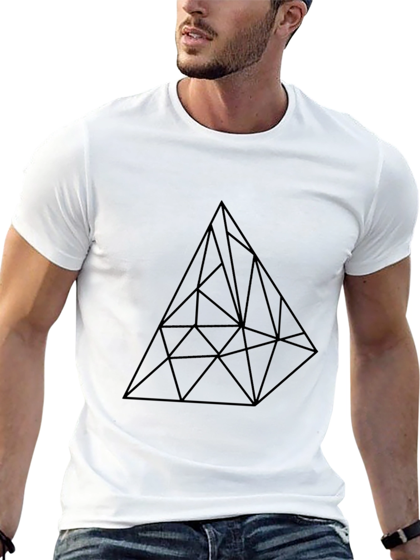 Abstract Geometric Triangle Graphic T-Shirt