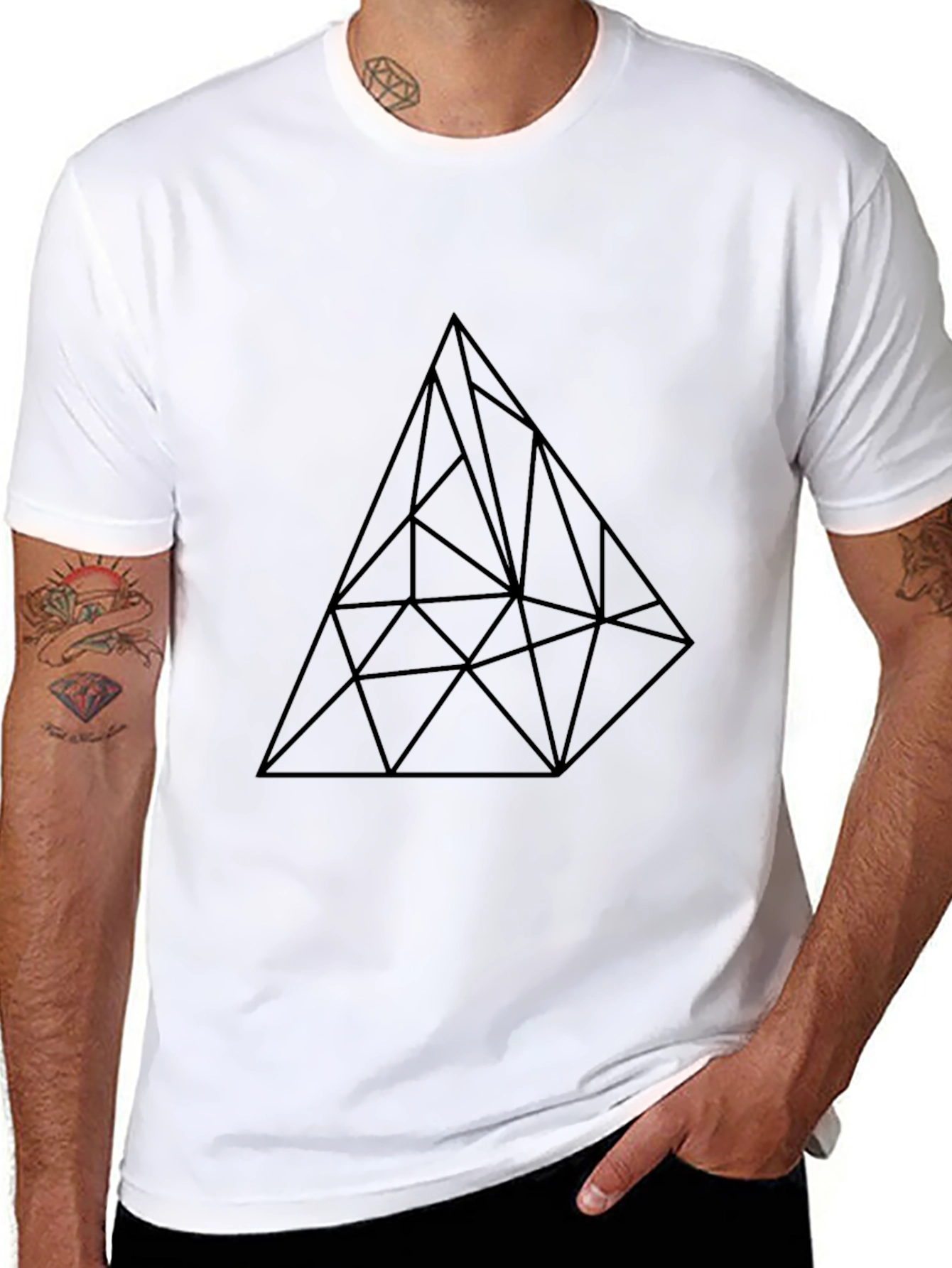 Abstract Geometric Triangle Graphic T-Shirt