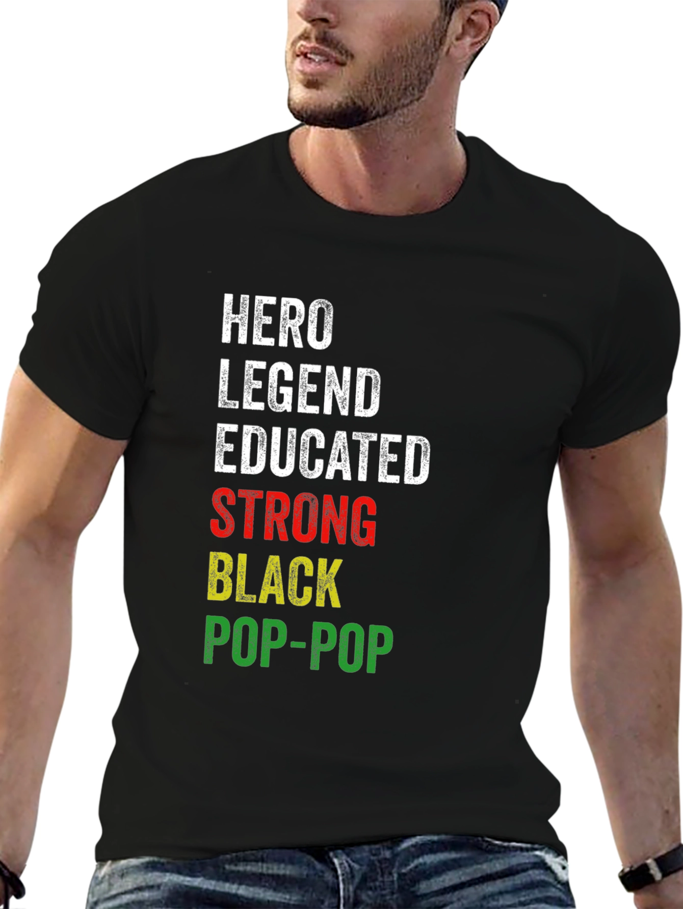Hero Legend Pop-Pop Black Pride T-Shirt