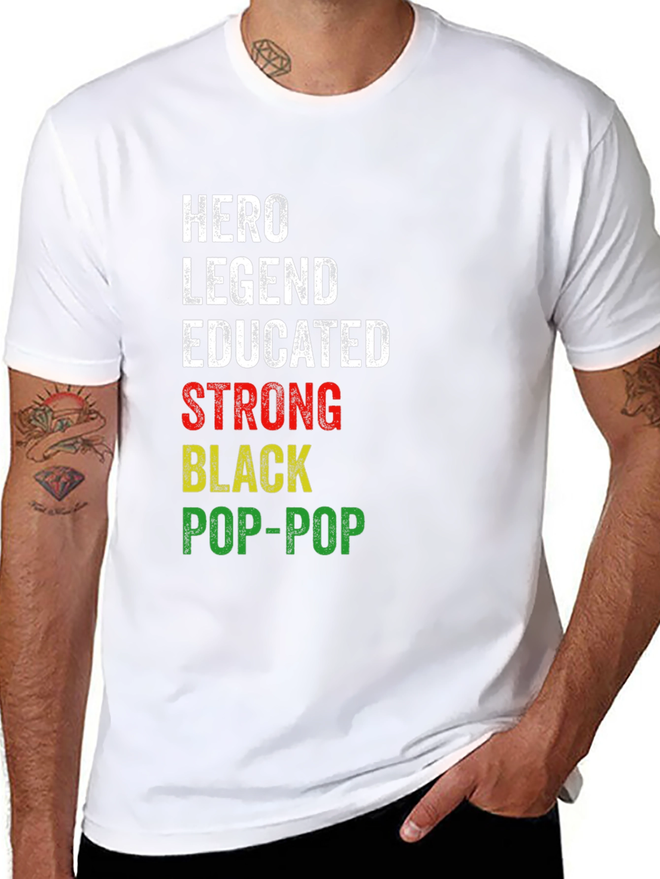 Hero Legend Pop-Pop Black Pride T-Shirt