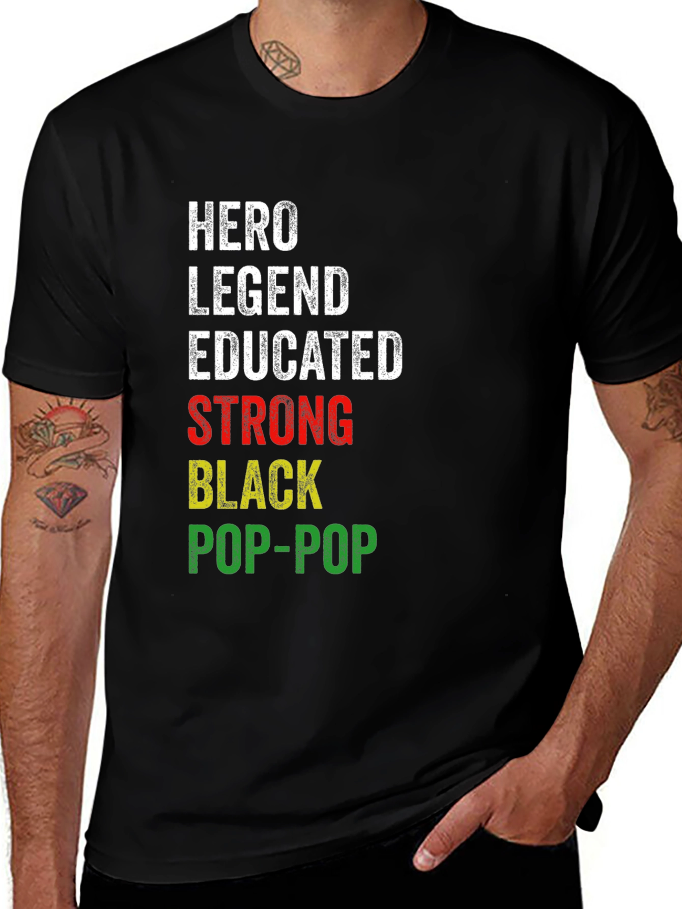 Hero Legend Pop-Pop Black Pride T-Shirt