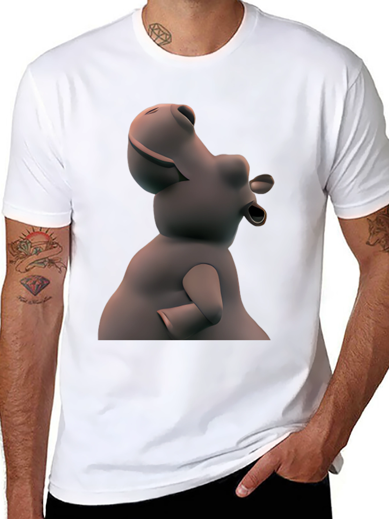 Hippo Graphic T-Shirt - Unique Design Comfortable Fit