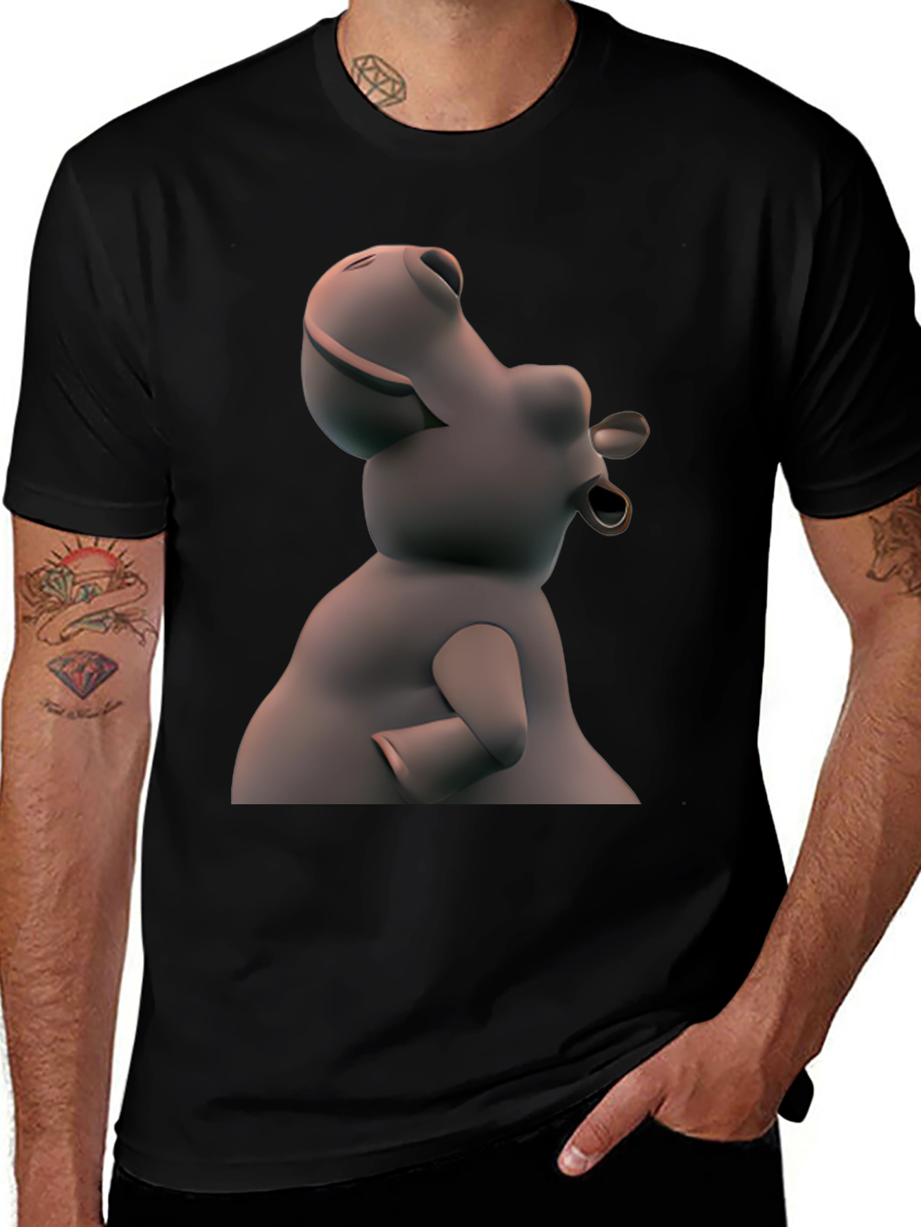 Hippo Graphic T-Shirt - Unique Design Comfortable Fit