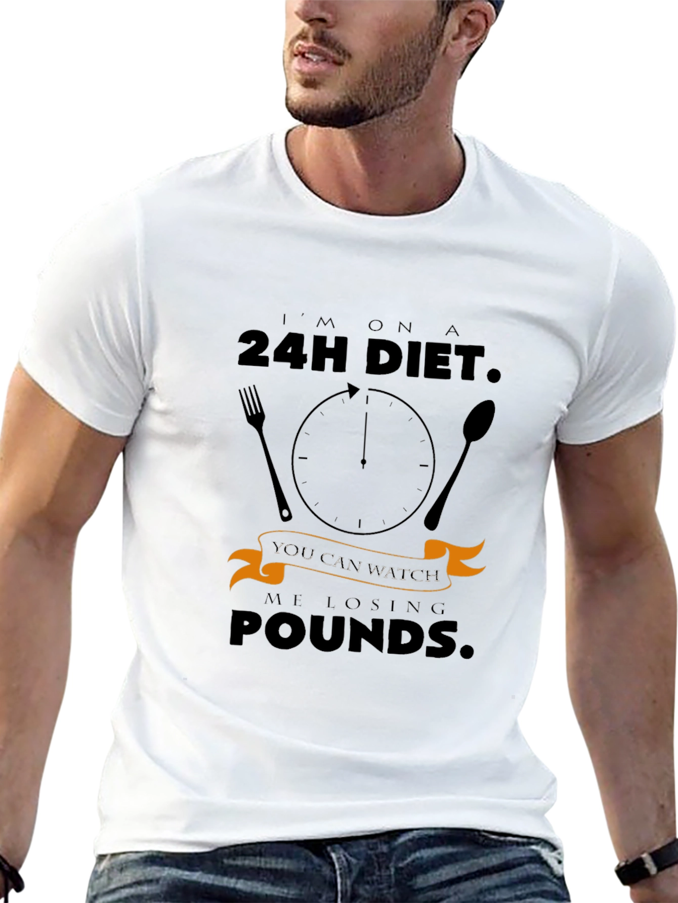 Humorous 24H Diet T-Shirt - Lose Pounds Style