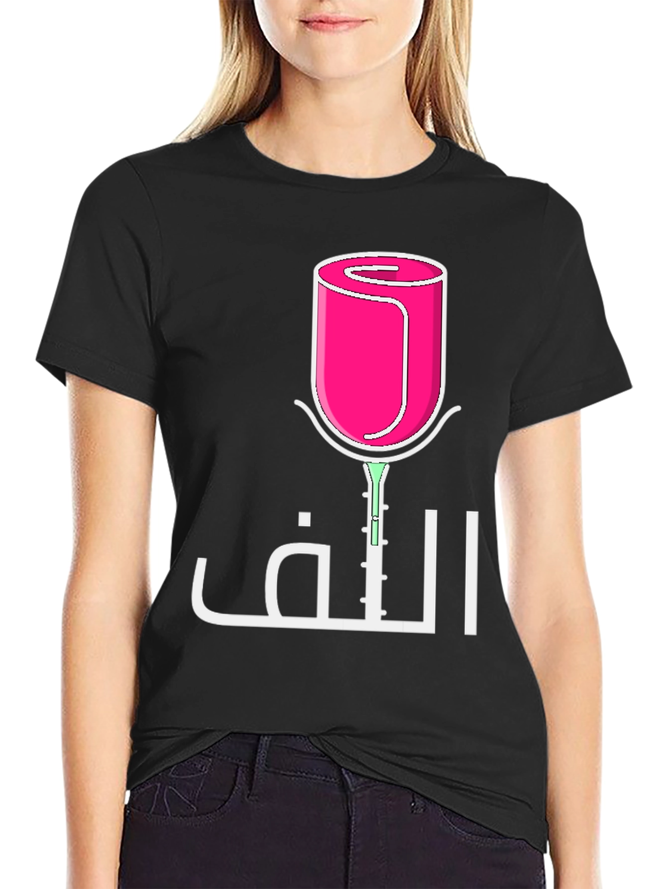 Abstract Rose Arabic Graphic Tee