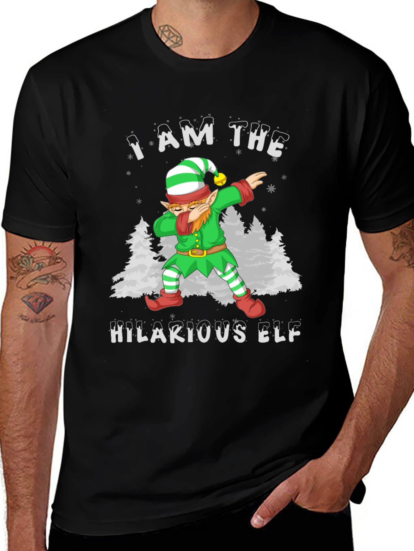 Humorous Holiday Elf Dab T-Shirt