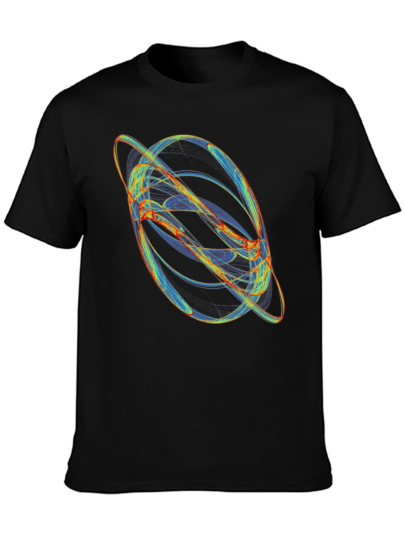 Abstract Orbit Graphic Black T-Shirt