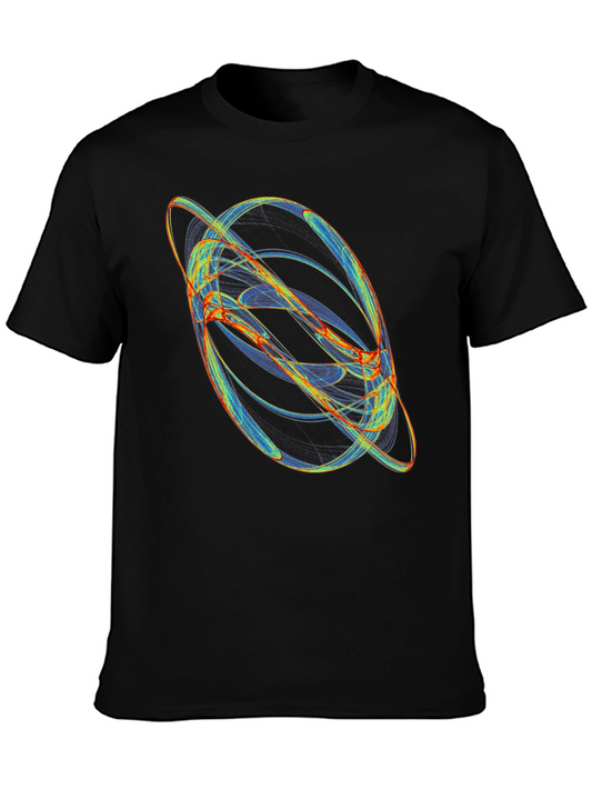 Abstract Orbit Graphic Black T-Shirt