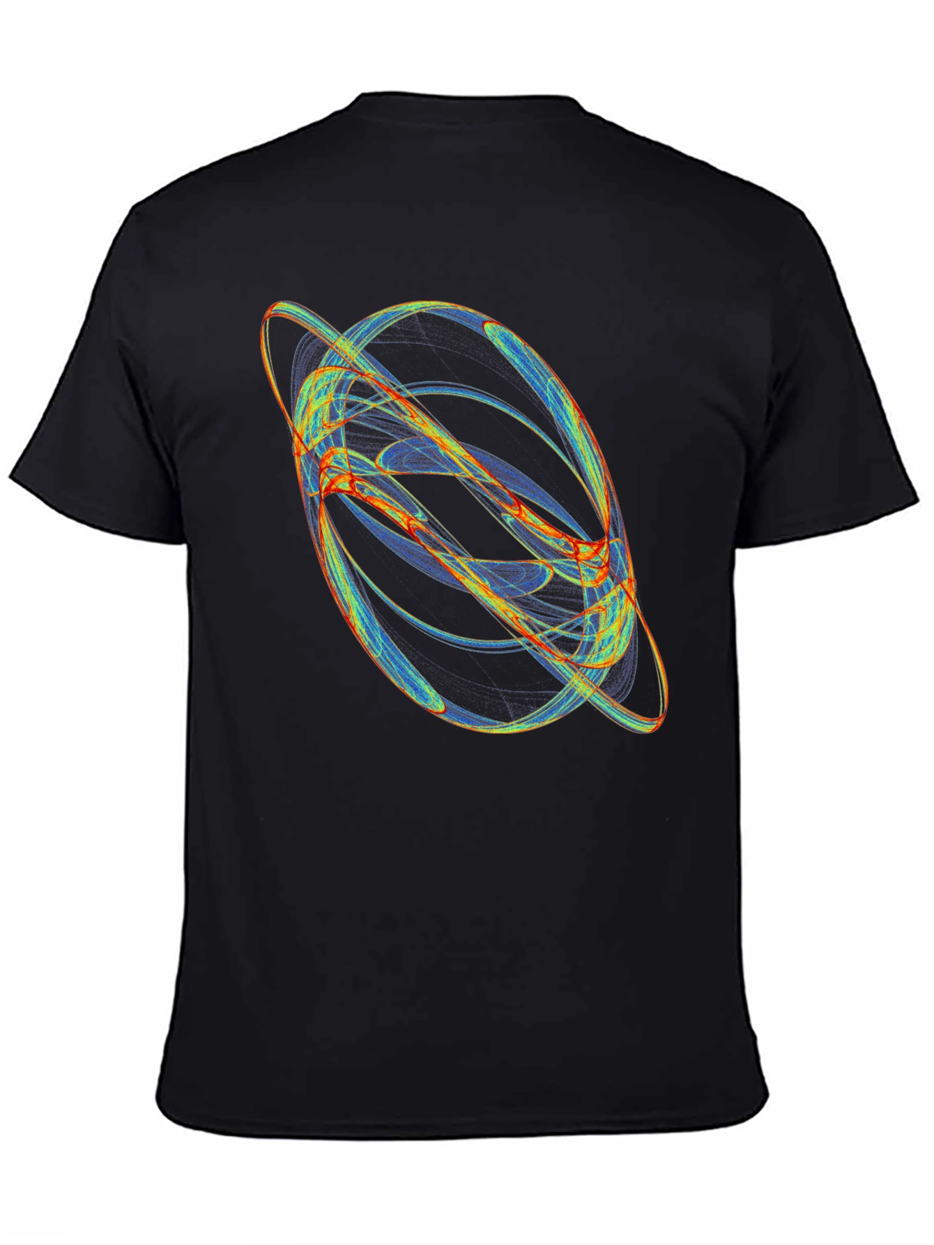 Abstract Orbit Graphic Black T-Shirt