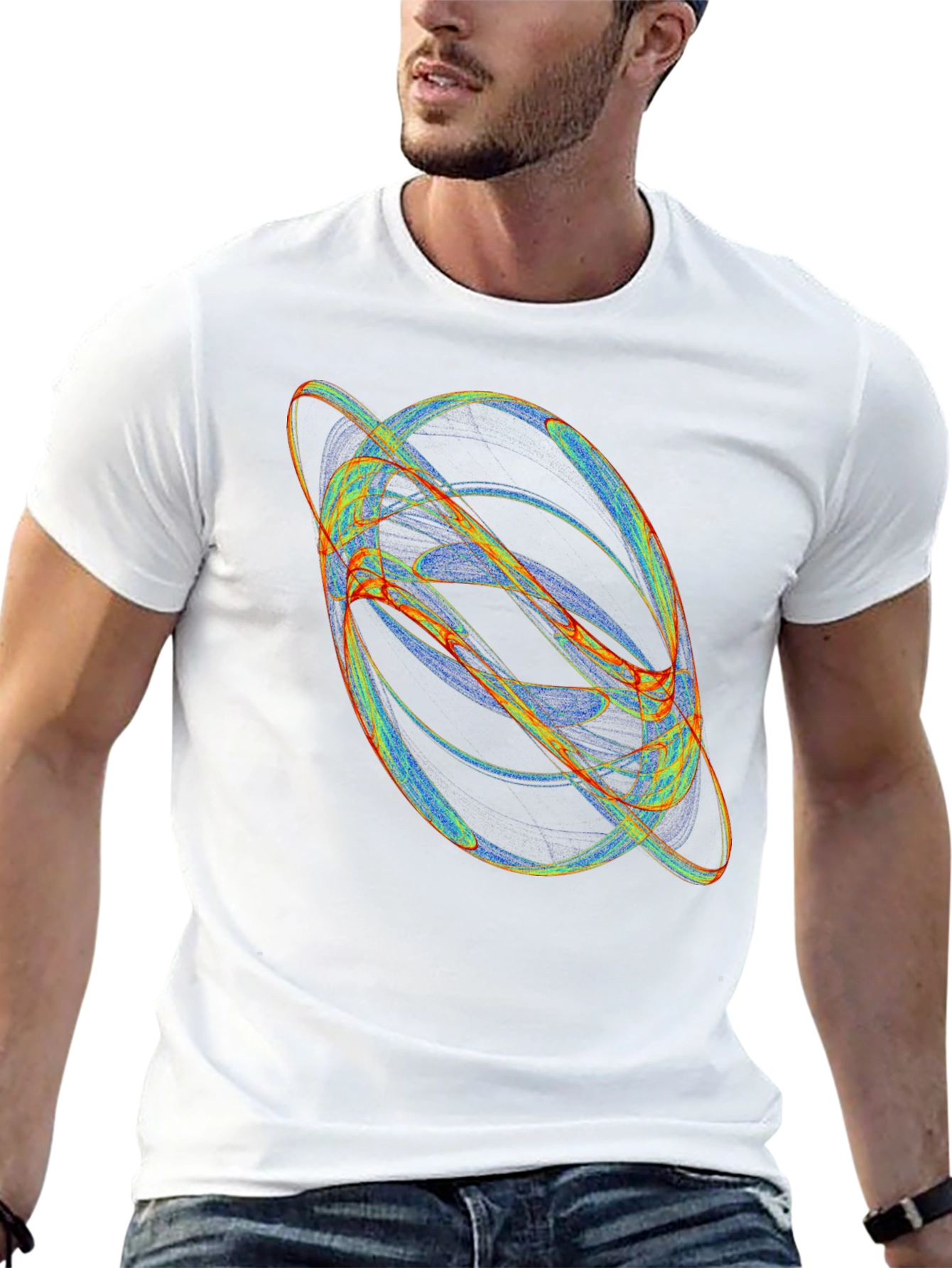 Abstract Orbit Graphic Black T-Shirt
