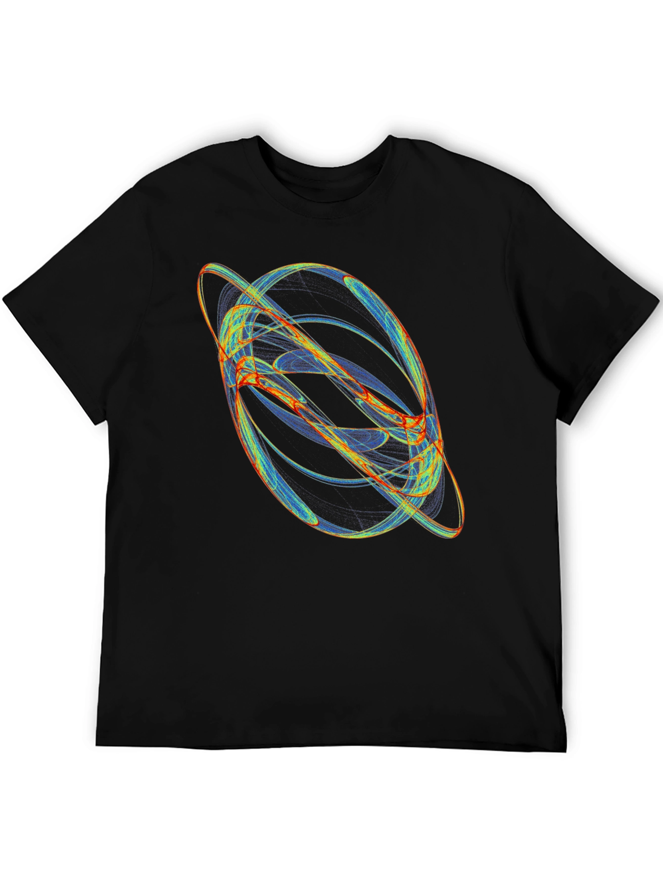 Abstract Orbit Graphic Black T-Shirt