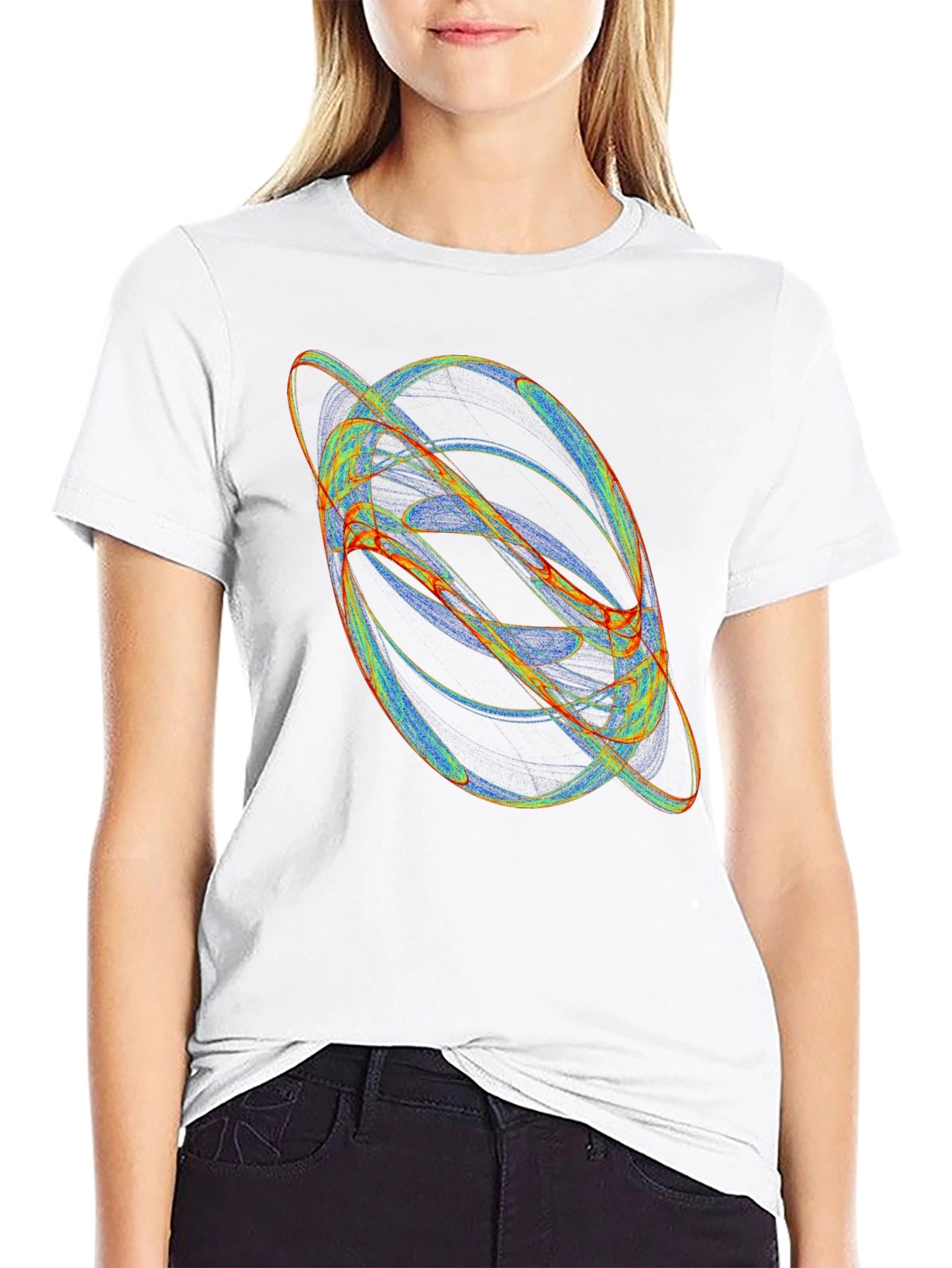 Abstract Orbit Graphic Black T-Shirt
