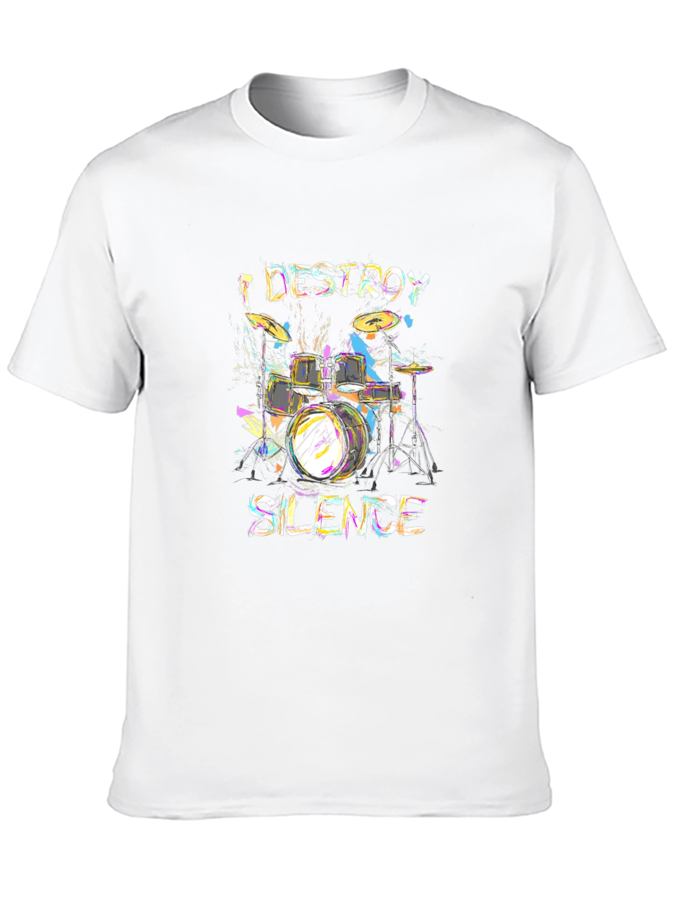 I Destroy Silence Drum Set Graphic T-Shirt