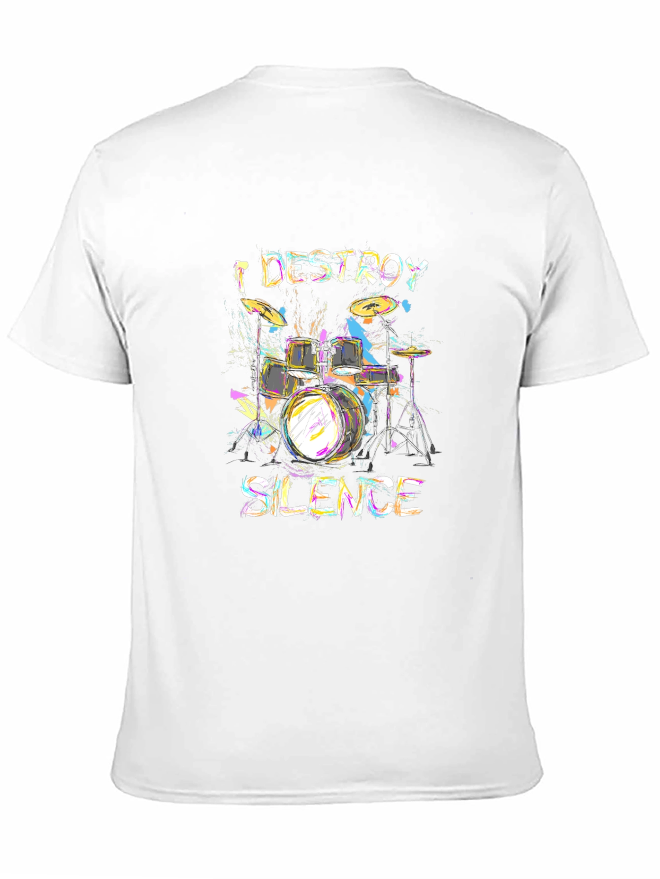 I Destroy Silence Drum Set Graphic T-Shirt