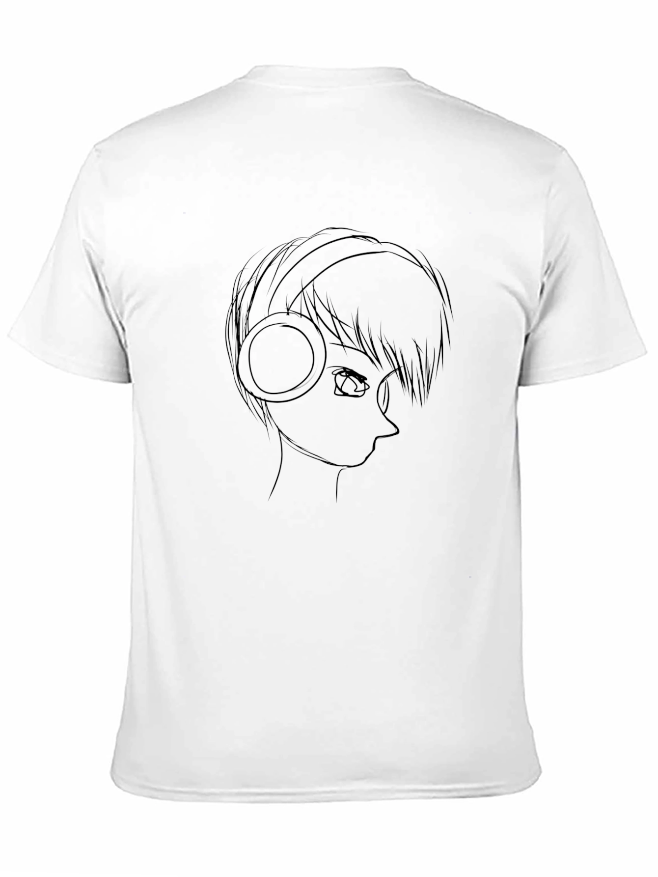 Anime Headphones Graphic Tee - Mens Black T-Shirt