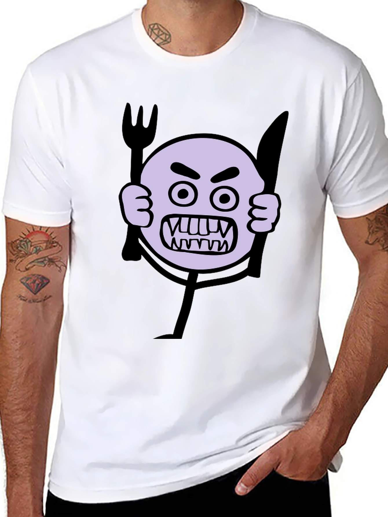 Angry Emoji Graphic Print Black T-Shirt