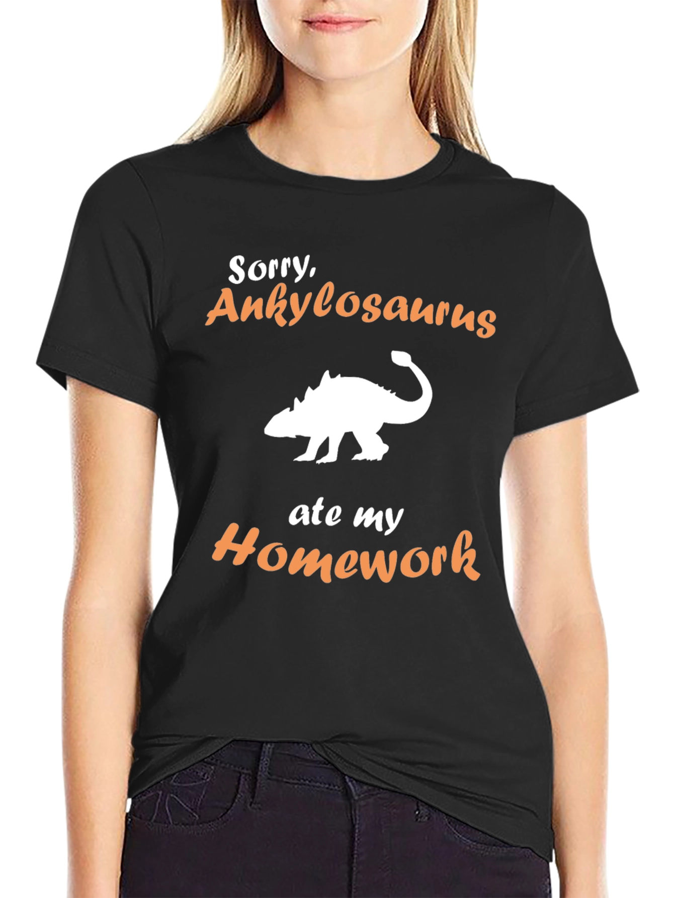 Ankylosaurus Homework T-Shirt - Funny Dinosaur Tee