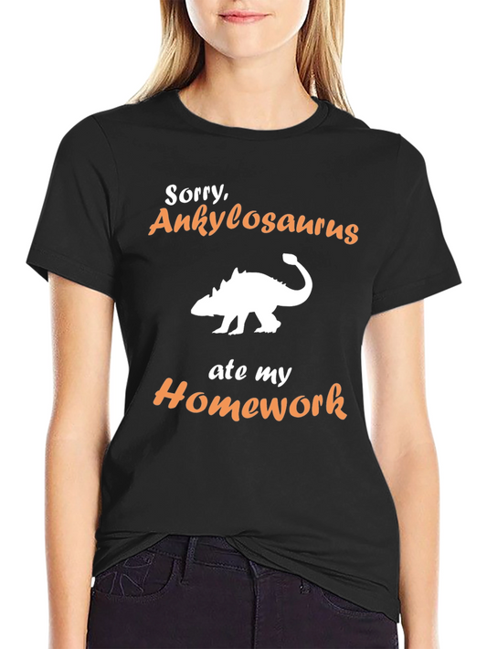 Ankylosaurus Homework T-Shirt - Funny Dinosaur Tee