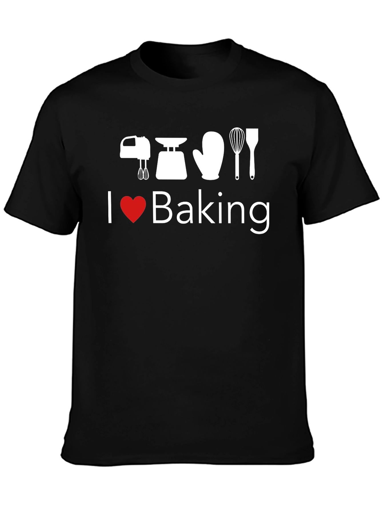 I Heart Baking Black Graphic T-Shirt