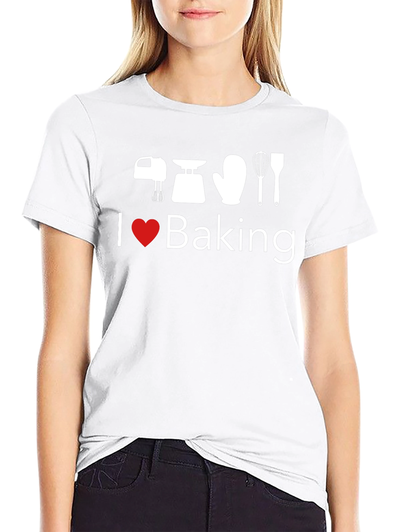 I Heart Baking Black Graphic T-Shirt