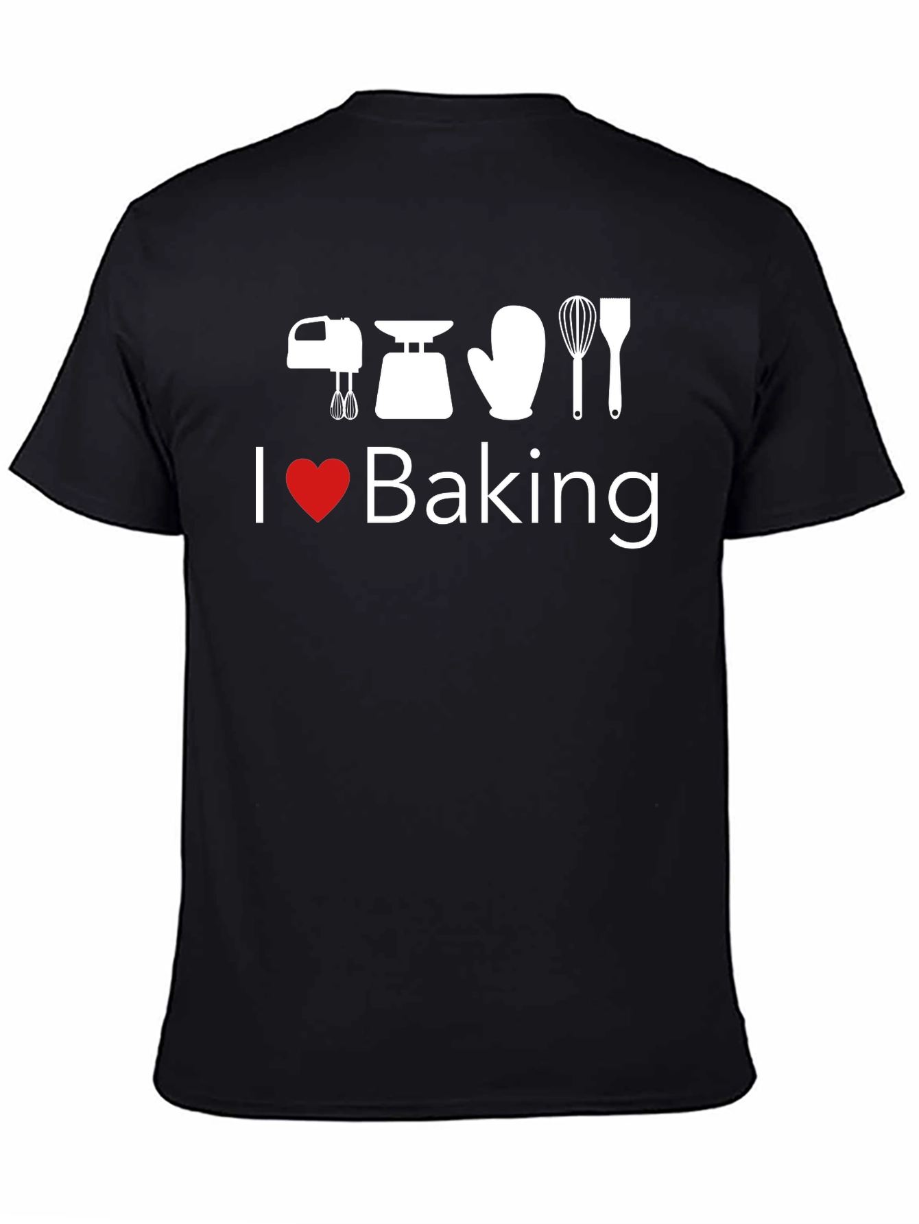 I Heart Baking Black Graphic T-Shirt