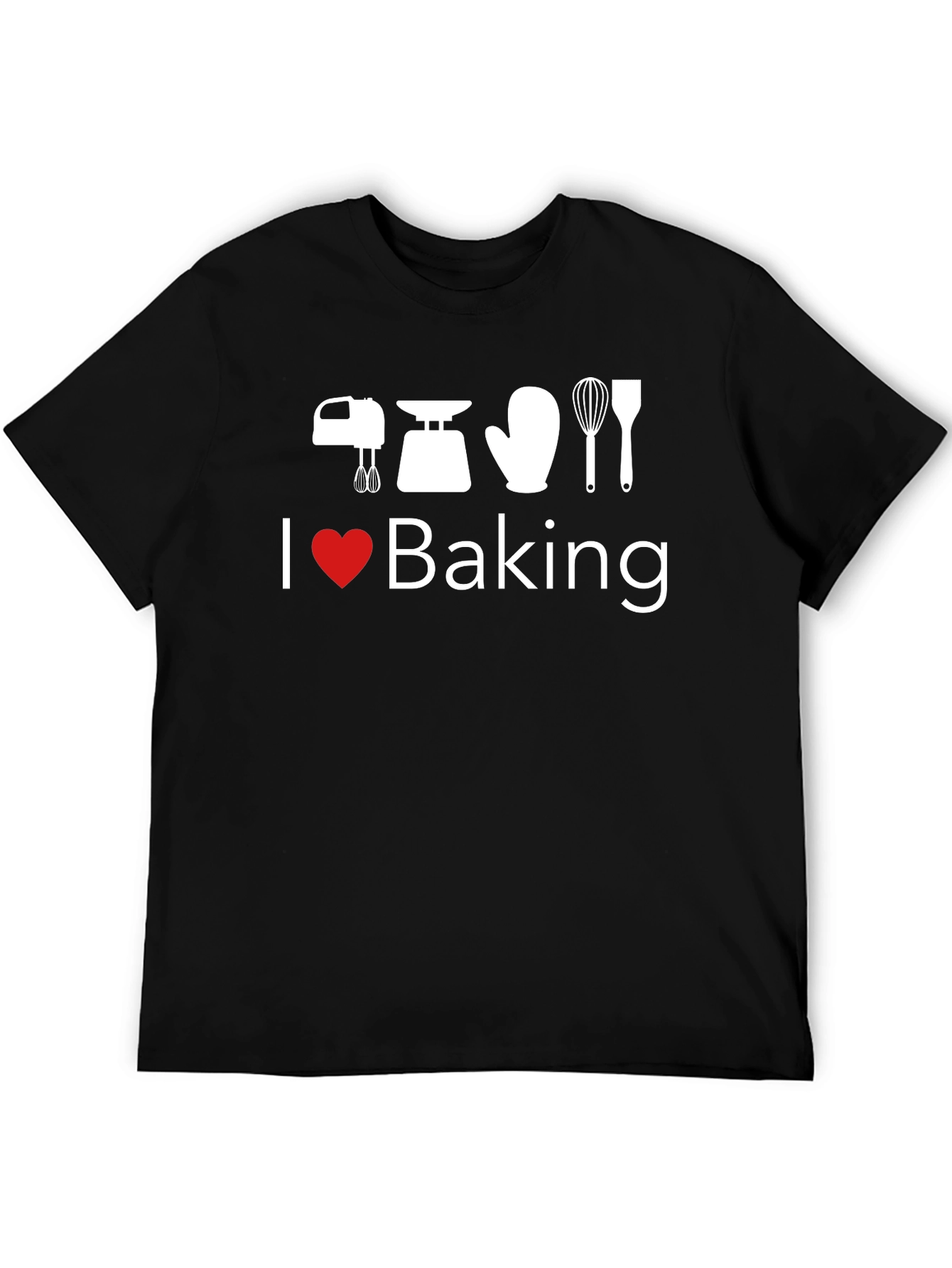 I Heart Baking Black Graphic T-Shirt