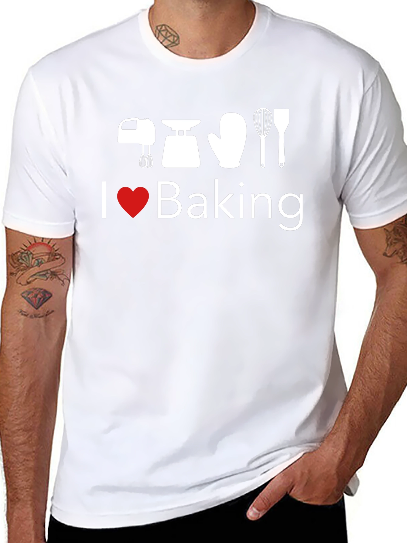 I Heart Baking Black Graphic T-Shirt