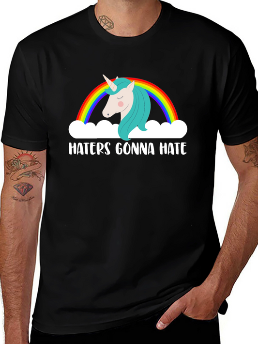 Haters Gonna Hate Unicorn T-Shirt - Black