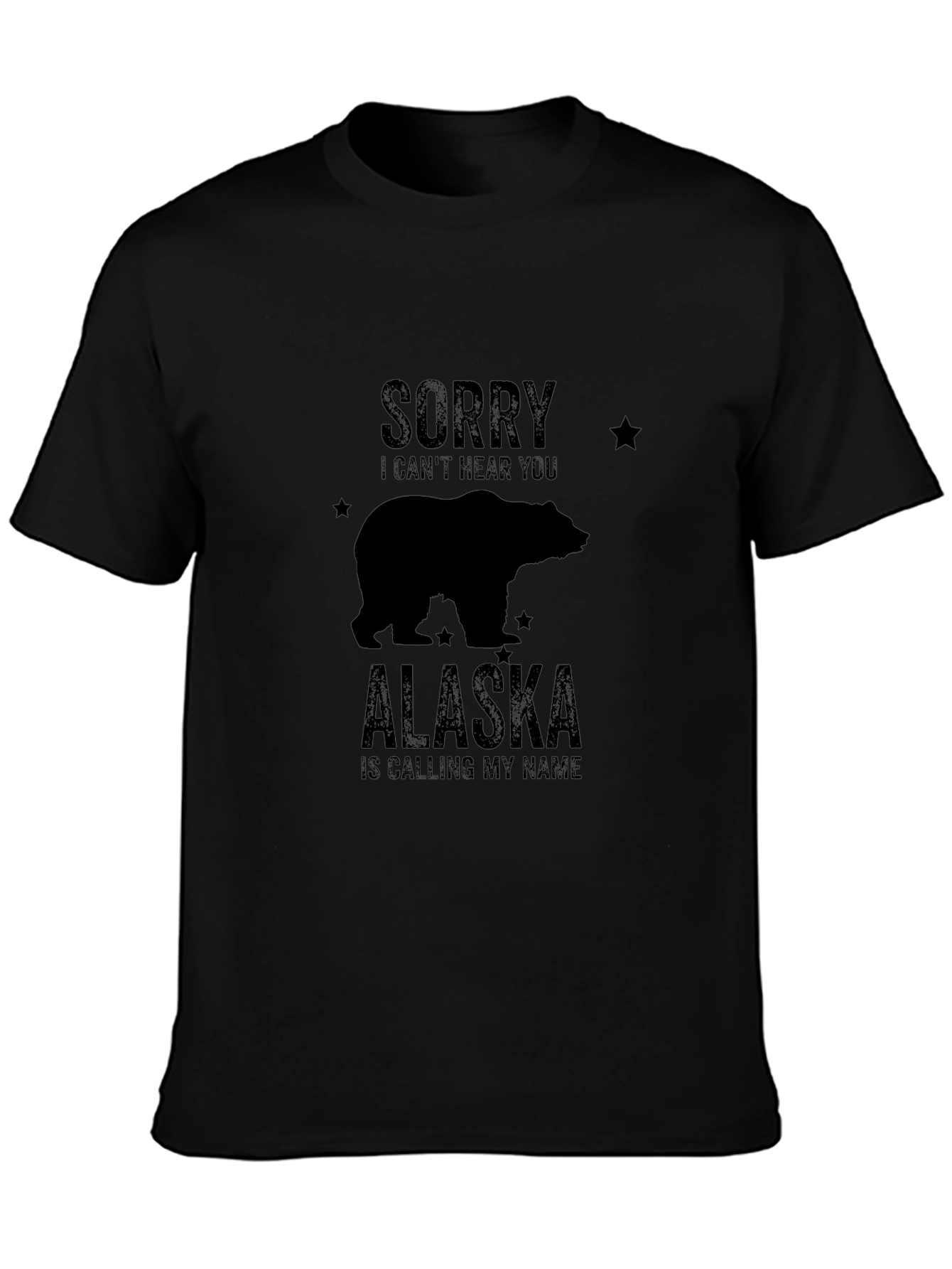 Alaska Calling Black Graphic T-Shirt