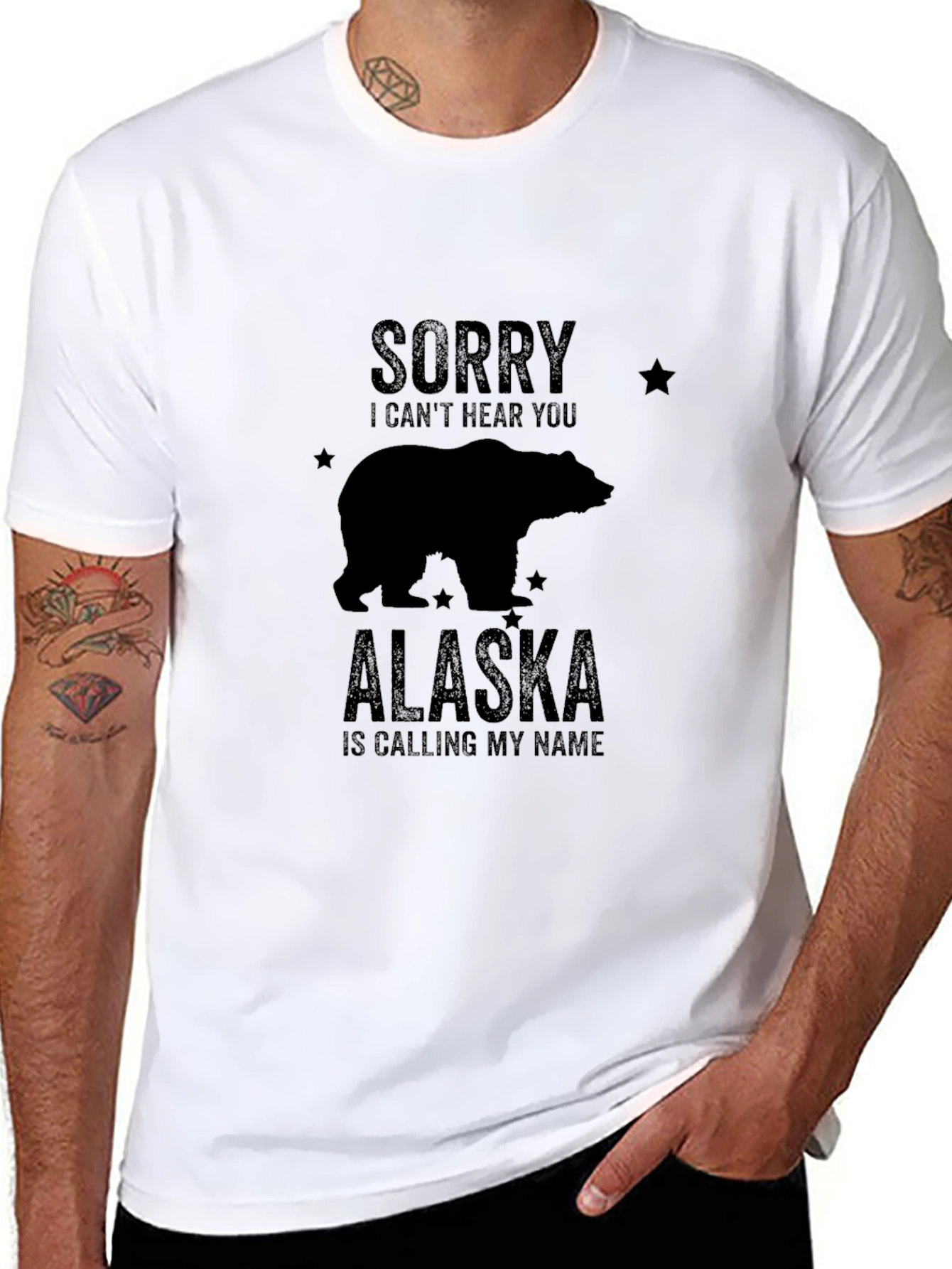 Alaska Calling Black Graphic T-Shirt