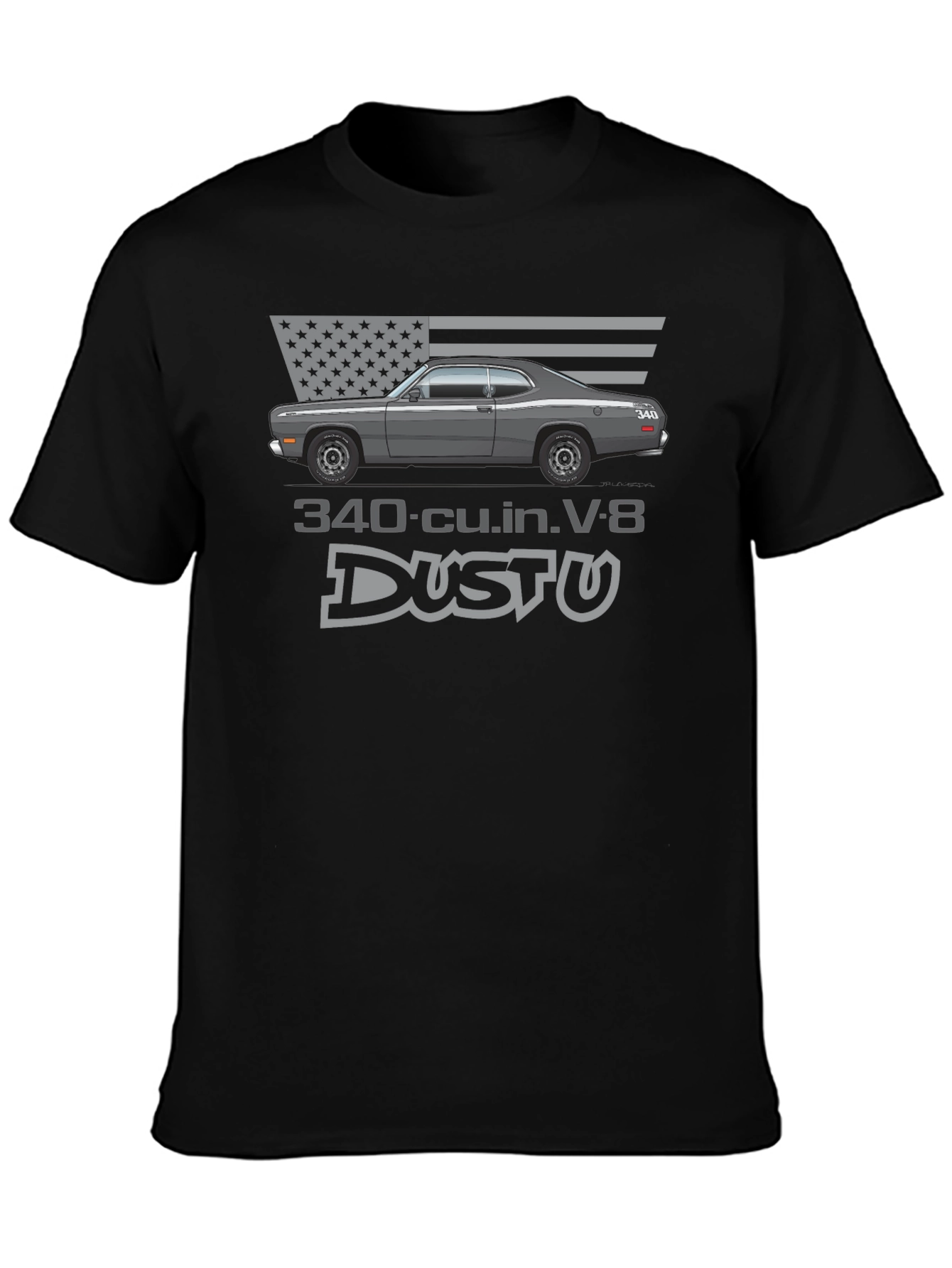 340 Duster V8 Car T-Shirt - Classic American Muscle
