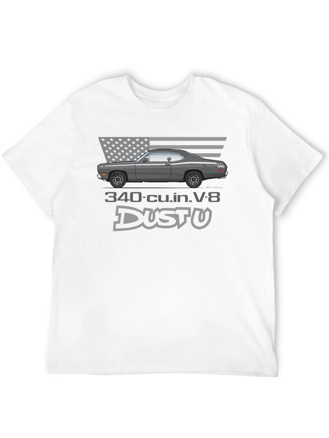 340 Duster V8 Car T-Shirt - Classic American Muscle