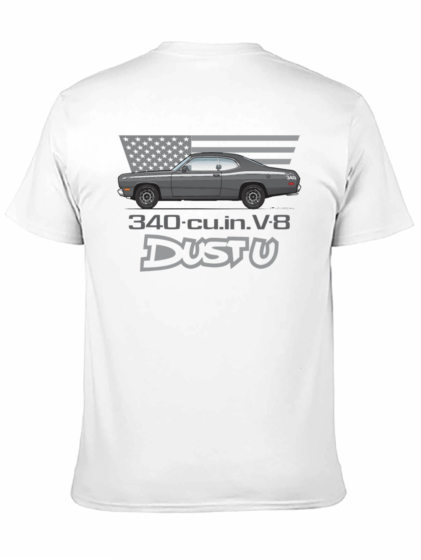 340 Duster V8 Car T-Shirt - Classic American Muscle